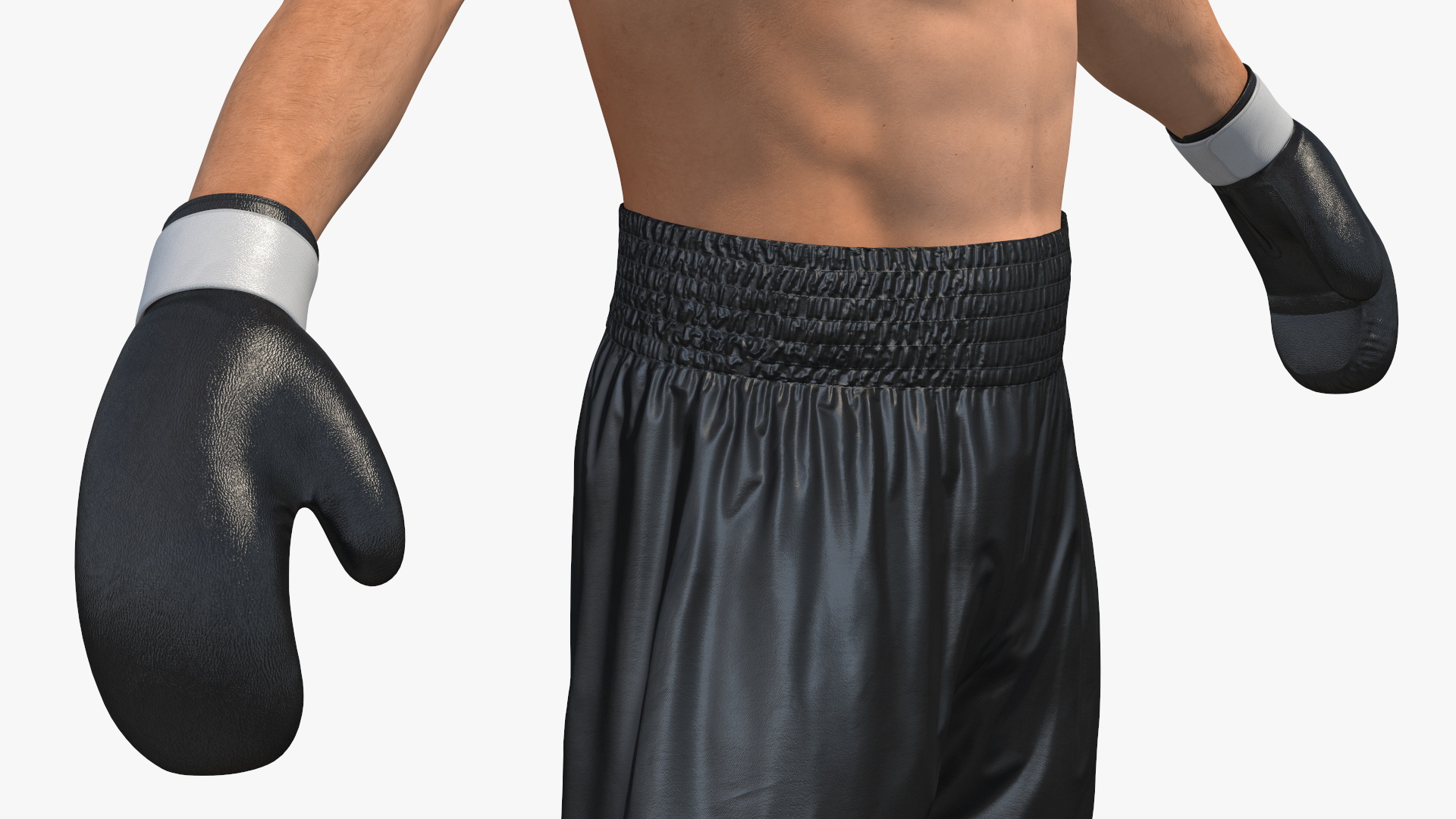 3D model Male Boxer with Headgear and Gloves