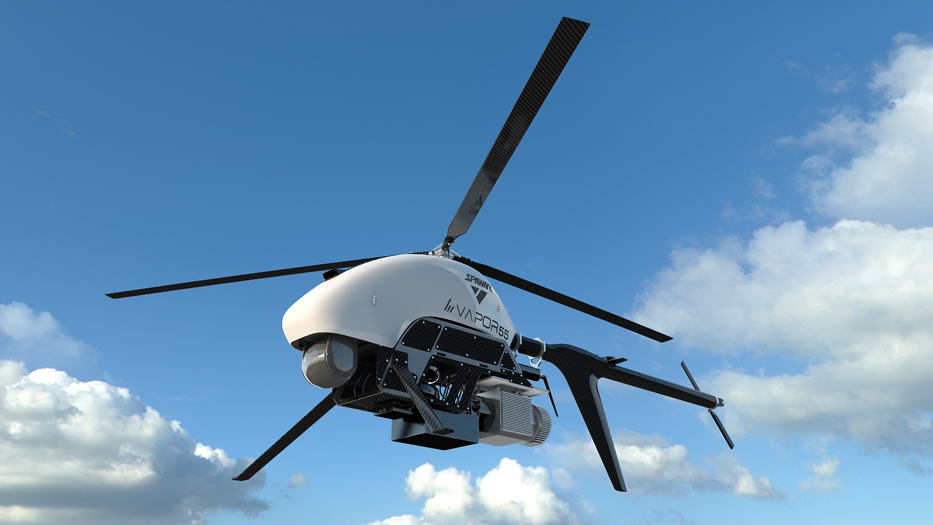 3D Vapor 55 Helicopter UAV Drone Rigged