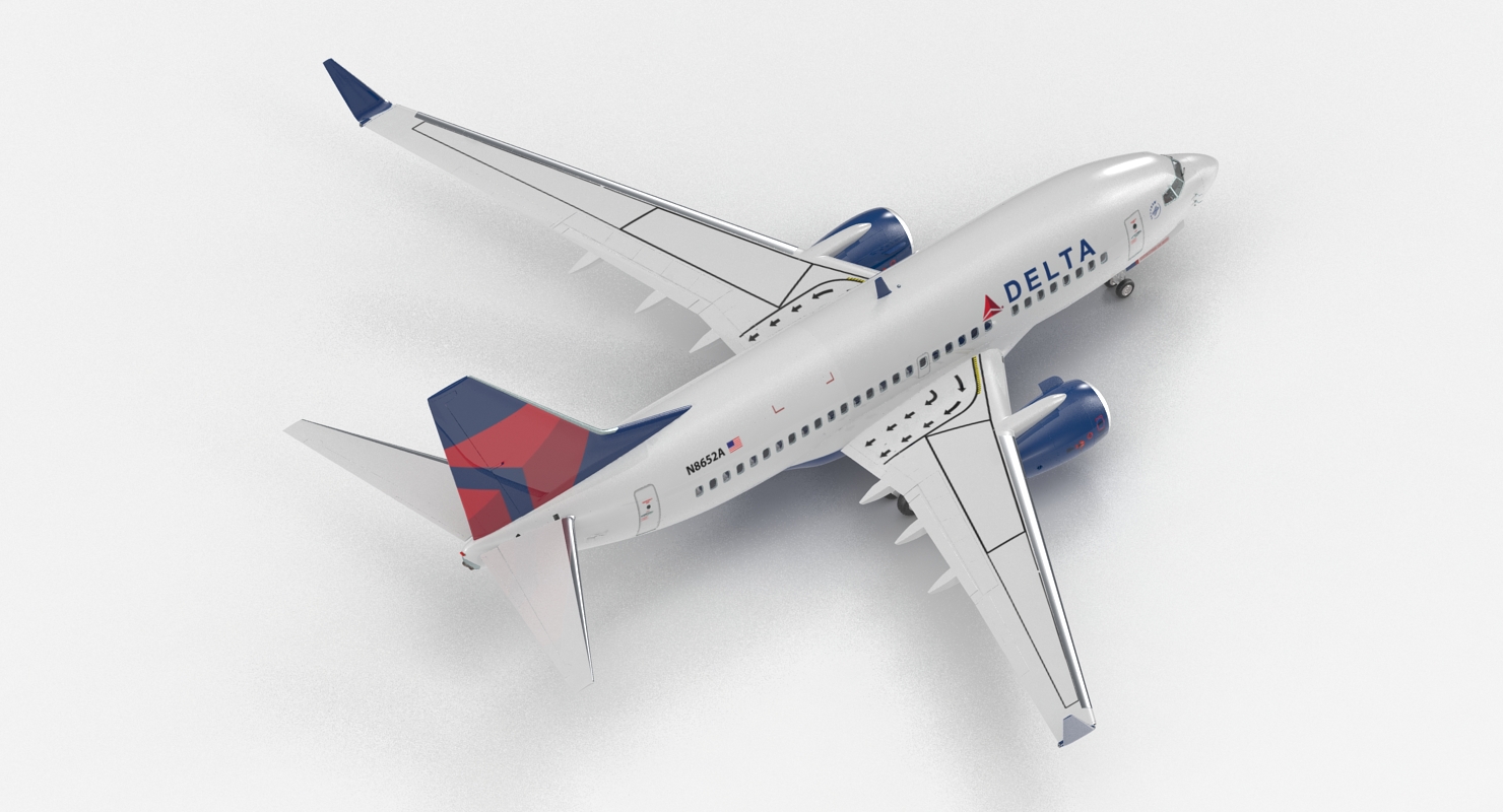 Boeing 737 600 with Interior Delta Air Lines 3D model