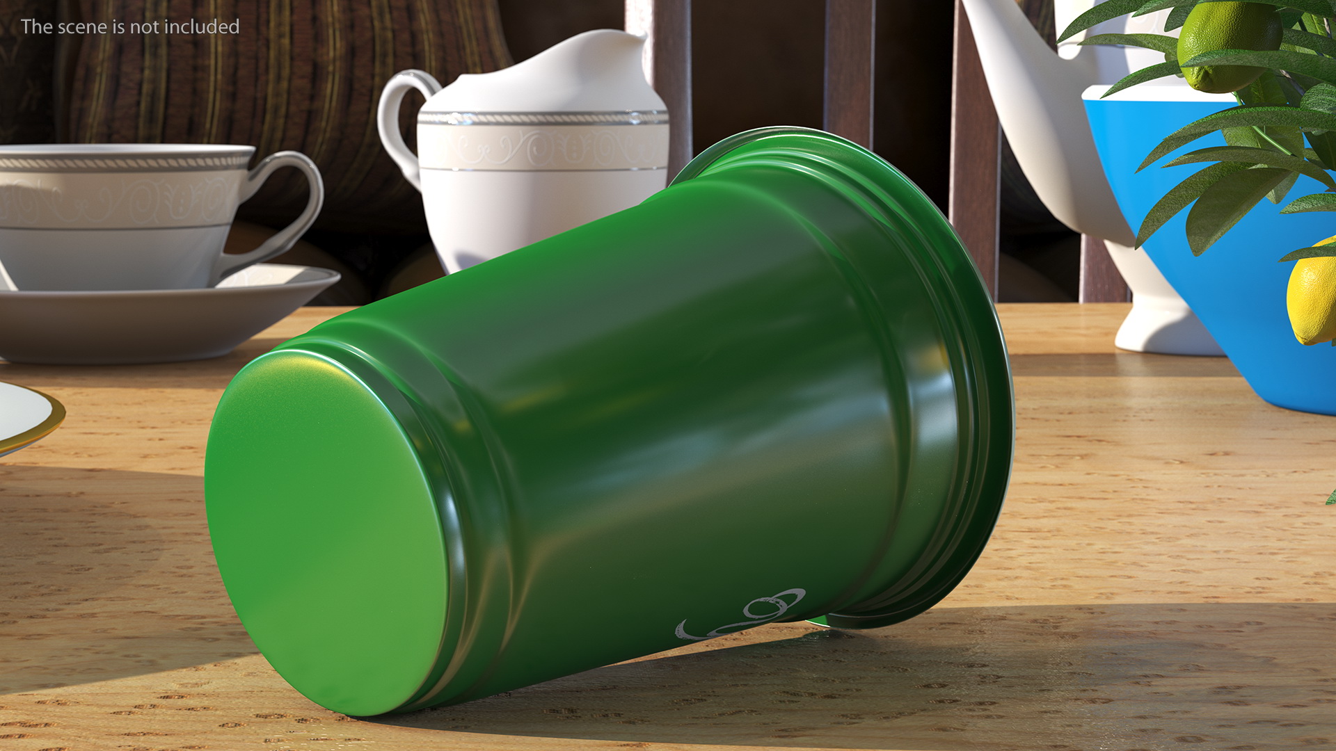 Plastic Cup Your Text Green 3D