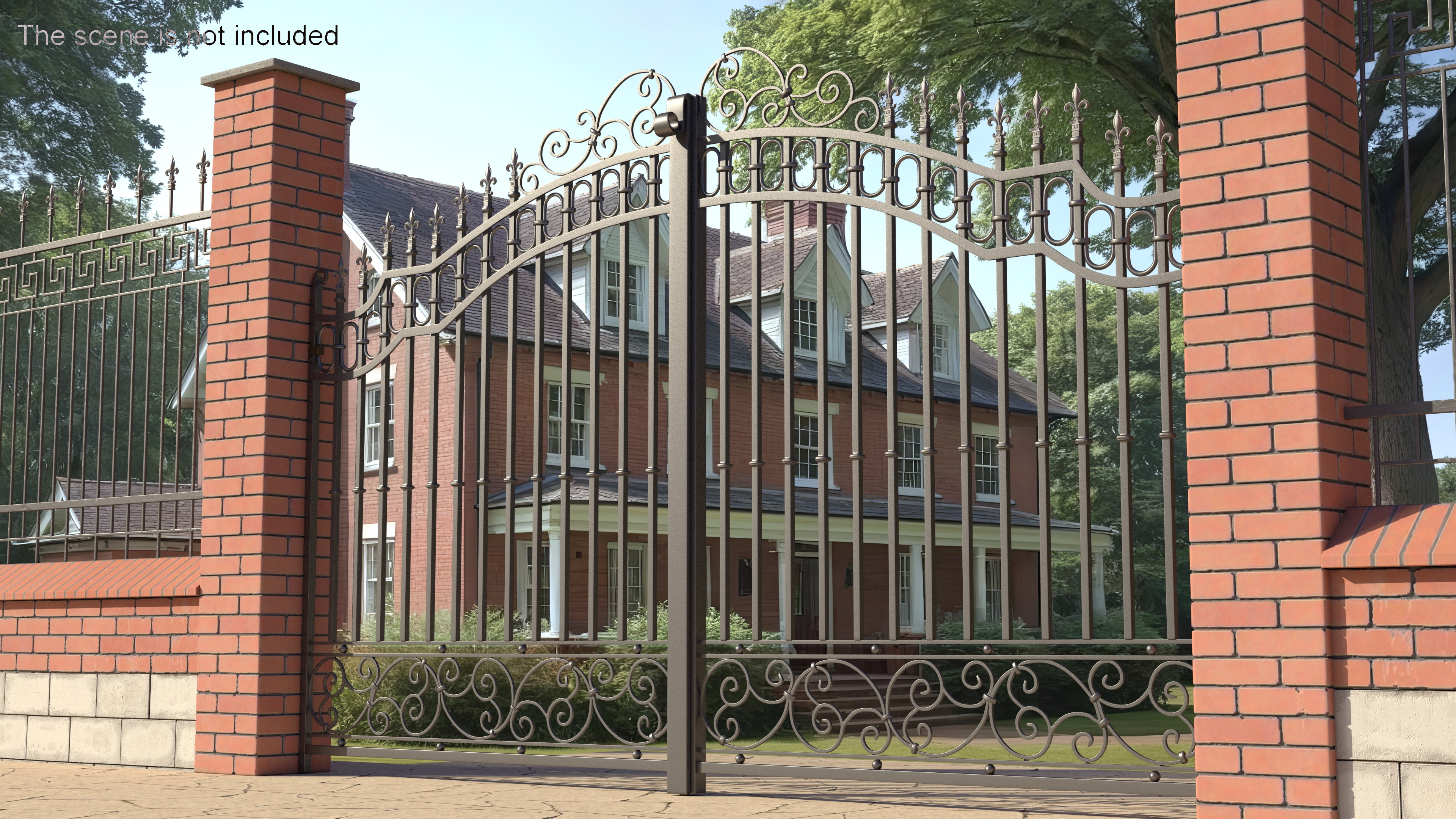 Ornate Wrought Iron Gate 3D model