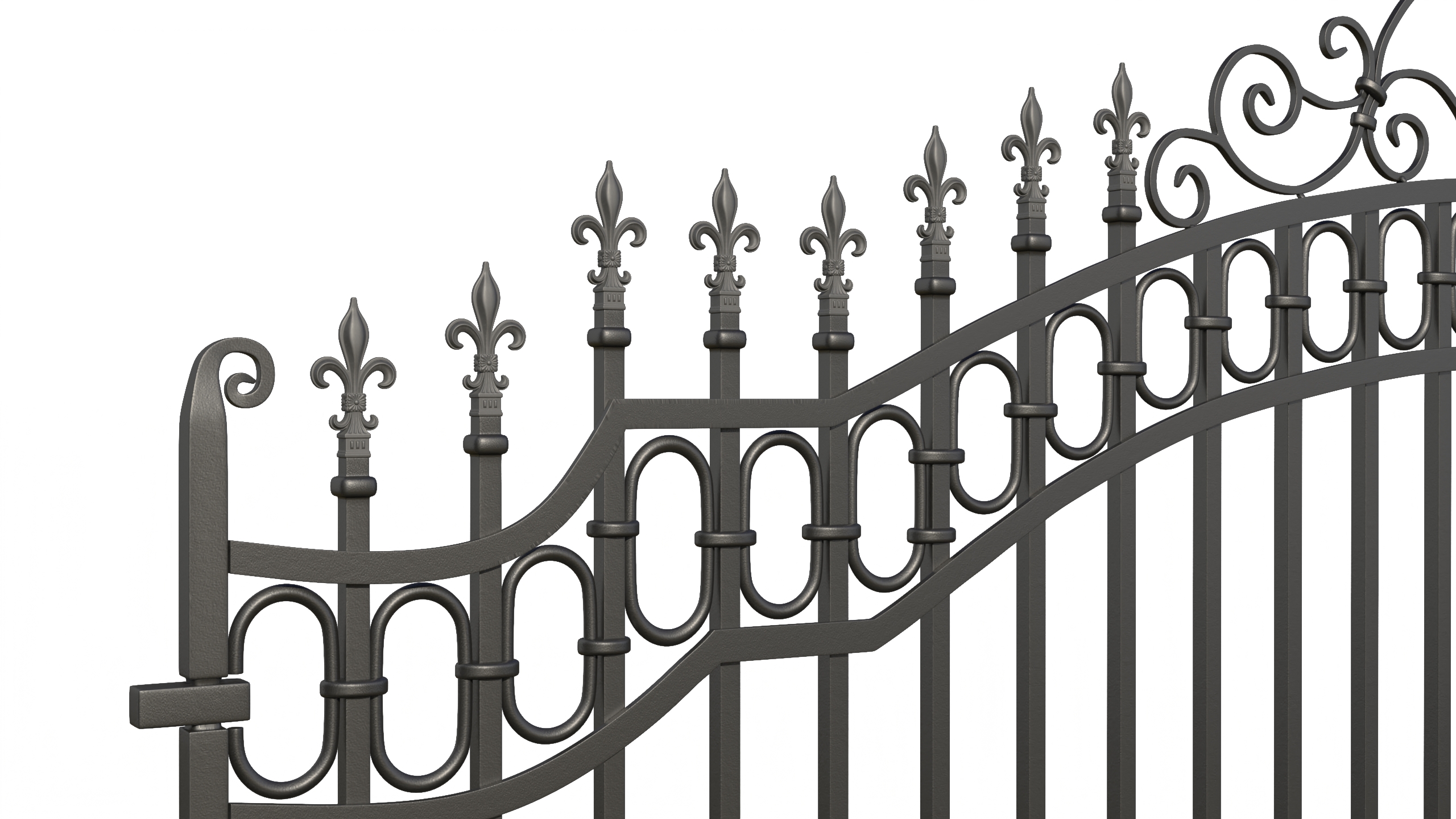 Ornate Wrought Iron Gate 3D model