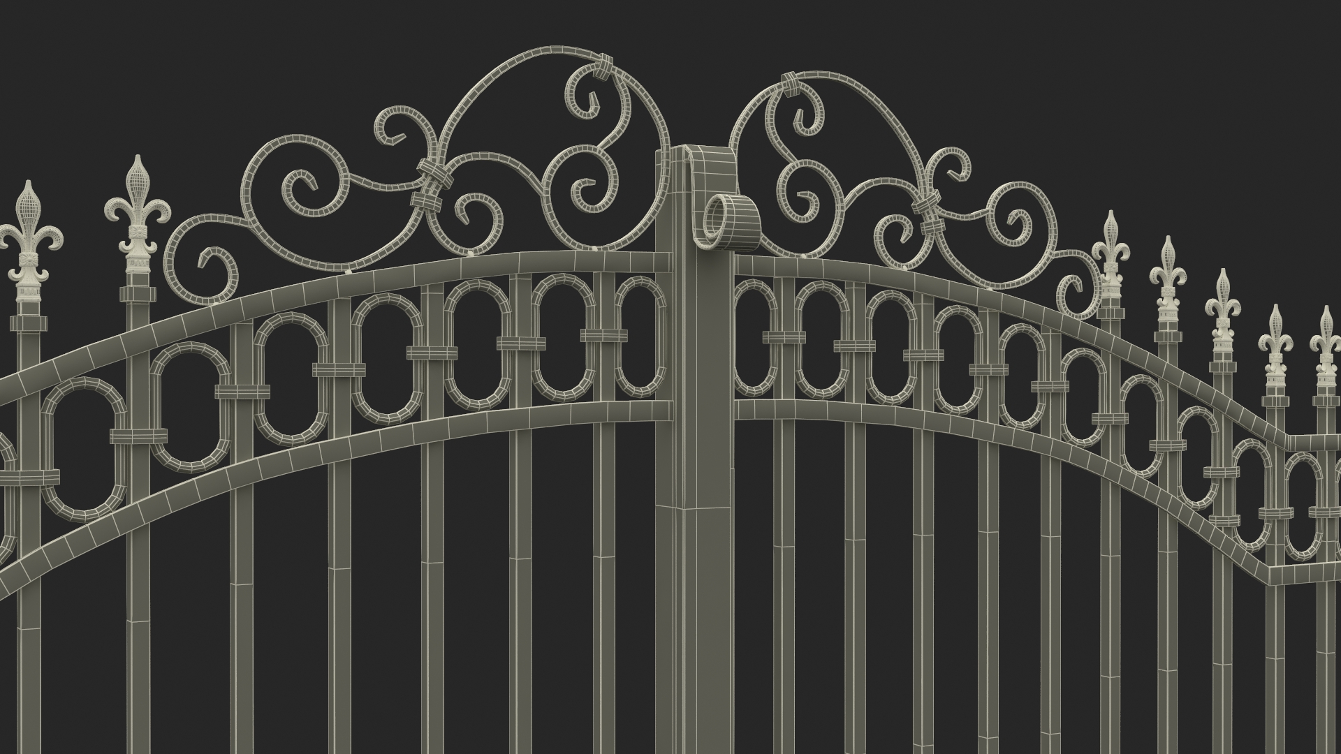 Ornate Wrought Iron Gate 3D model