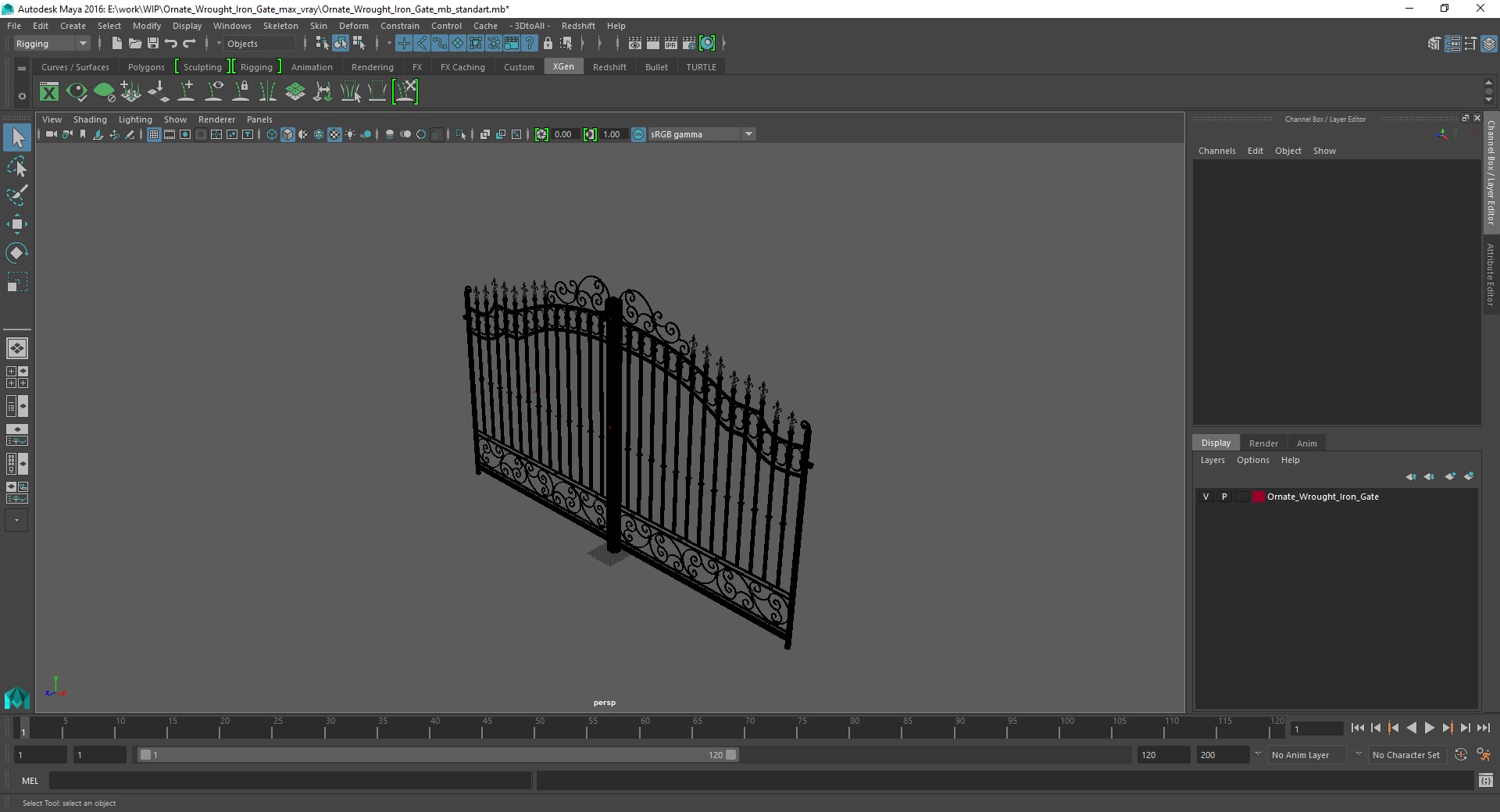 Ornate Wrought Iron Gate 3D model