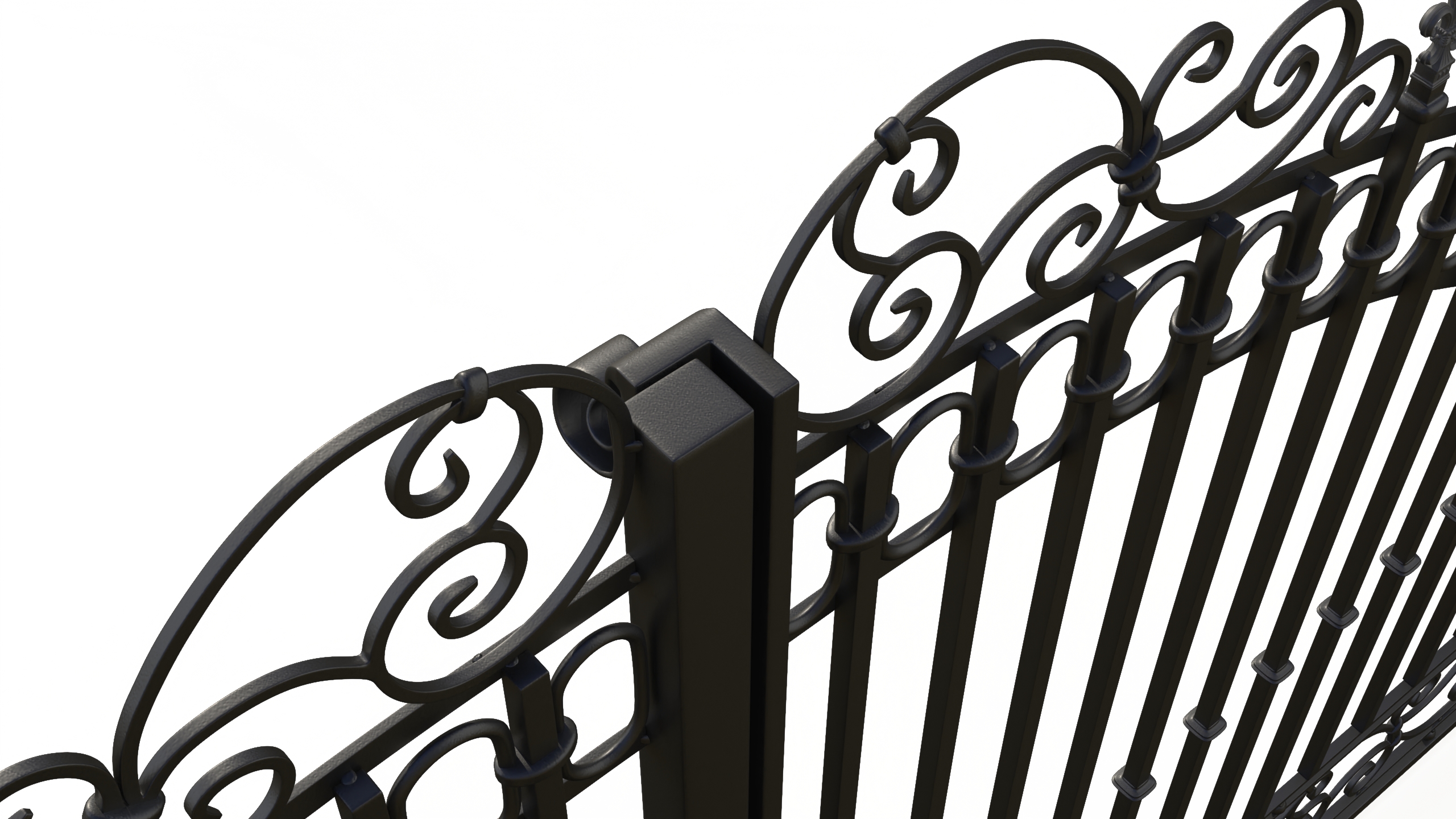 Ornate Wrought Iron Gate 3D model