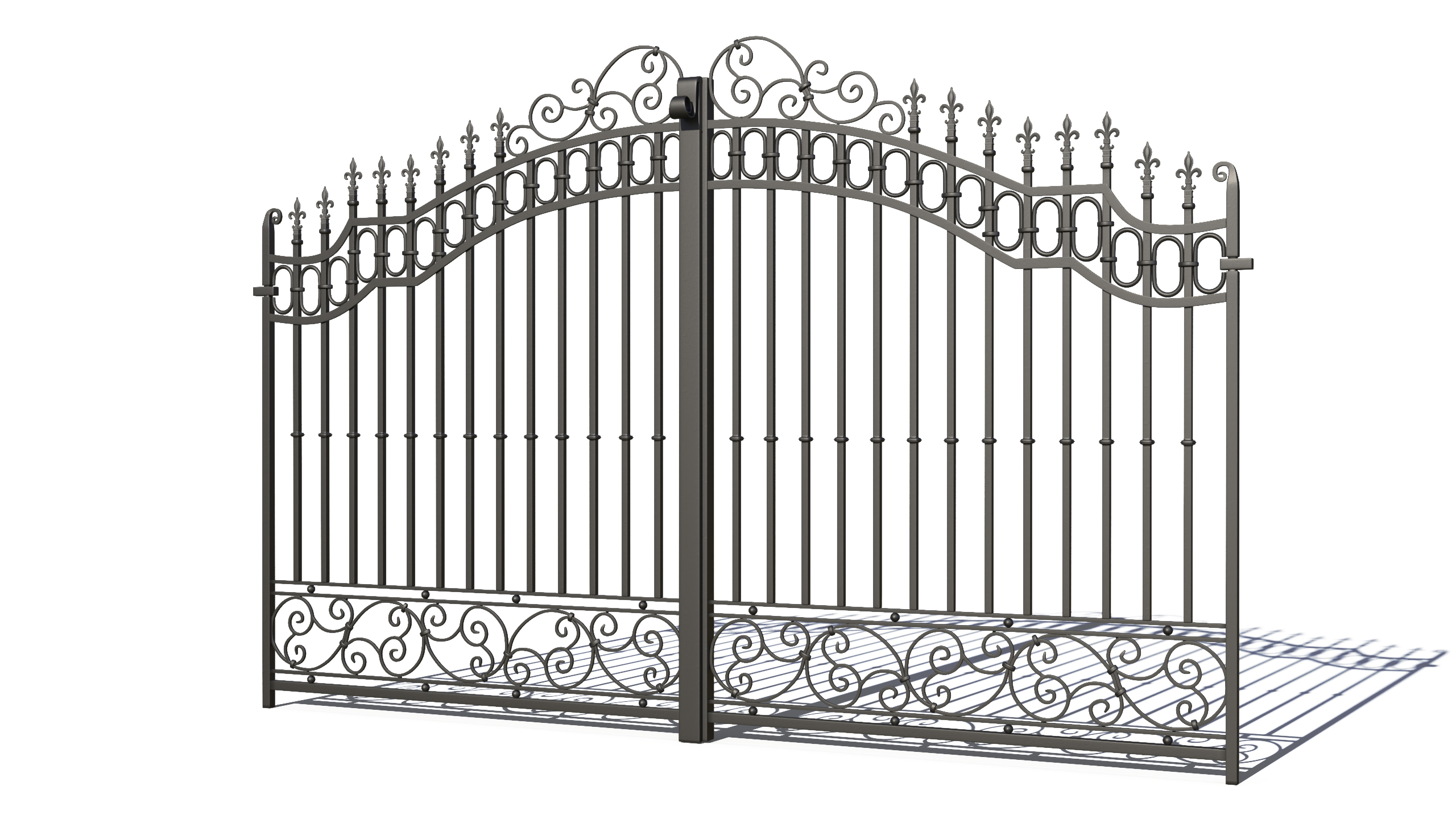 Ornate Wrought Iron Gate 3D model