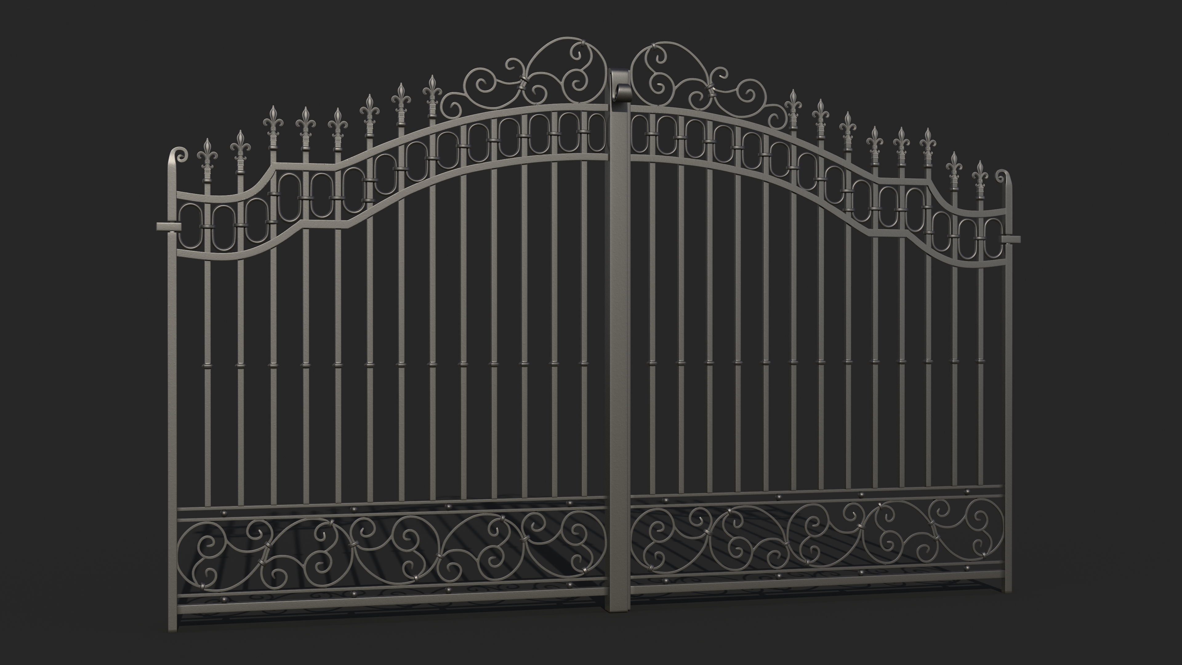 Ornate Wrought Iron Gate 3D model