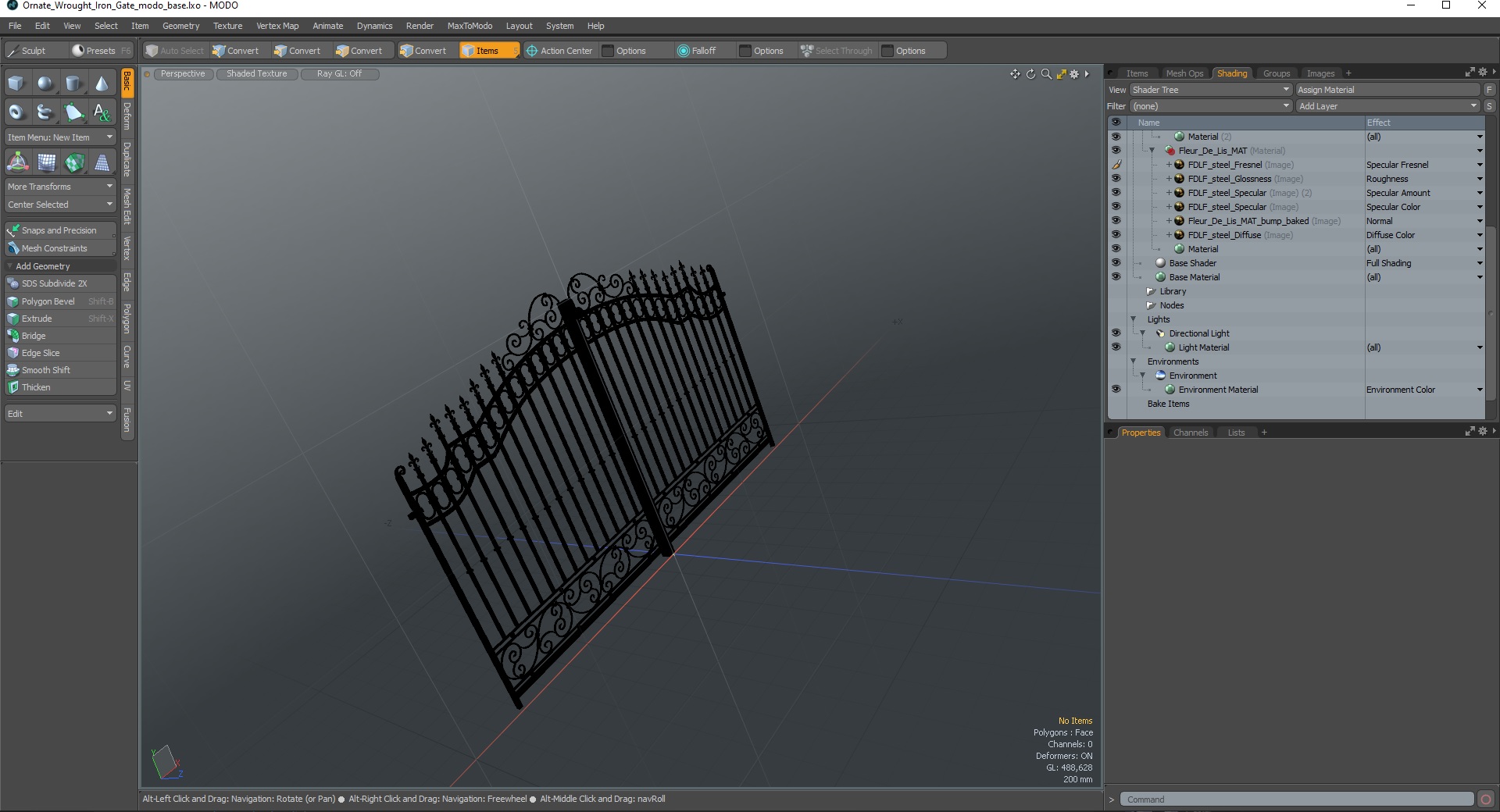 Ornate Wrought Iron Gate 3D model