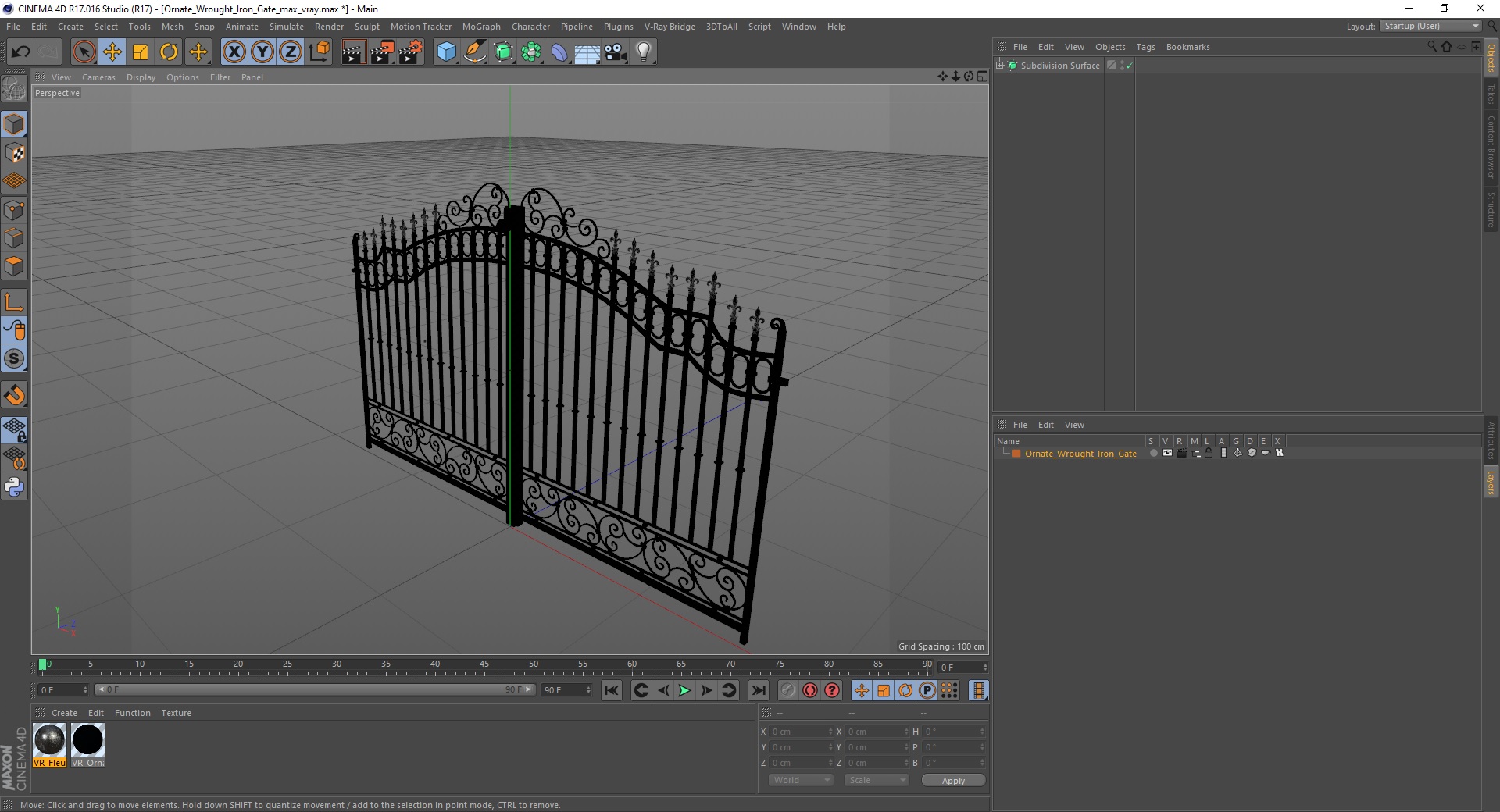 Ornate Wrought Iron Gate 3D model