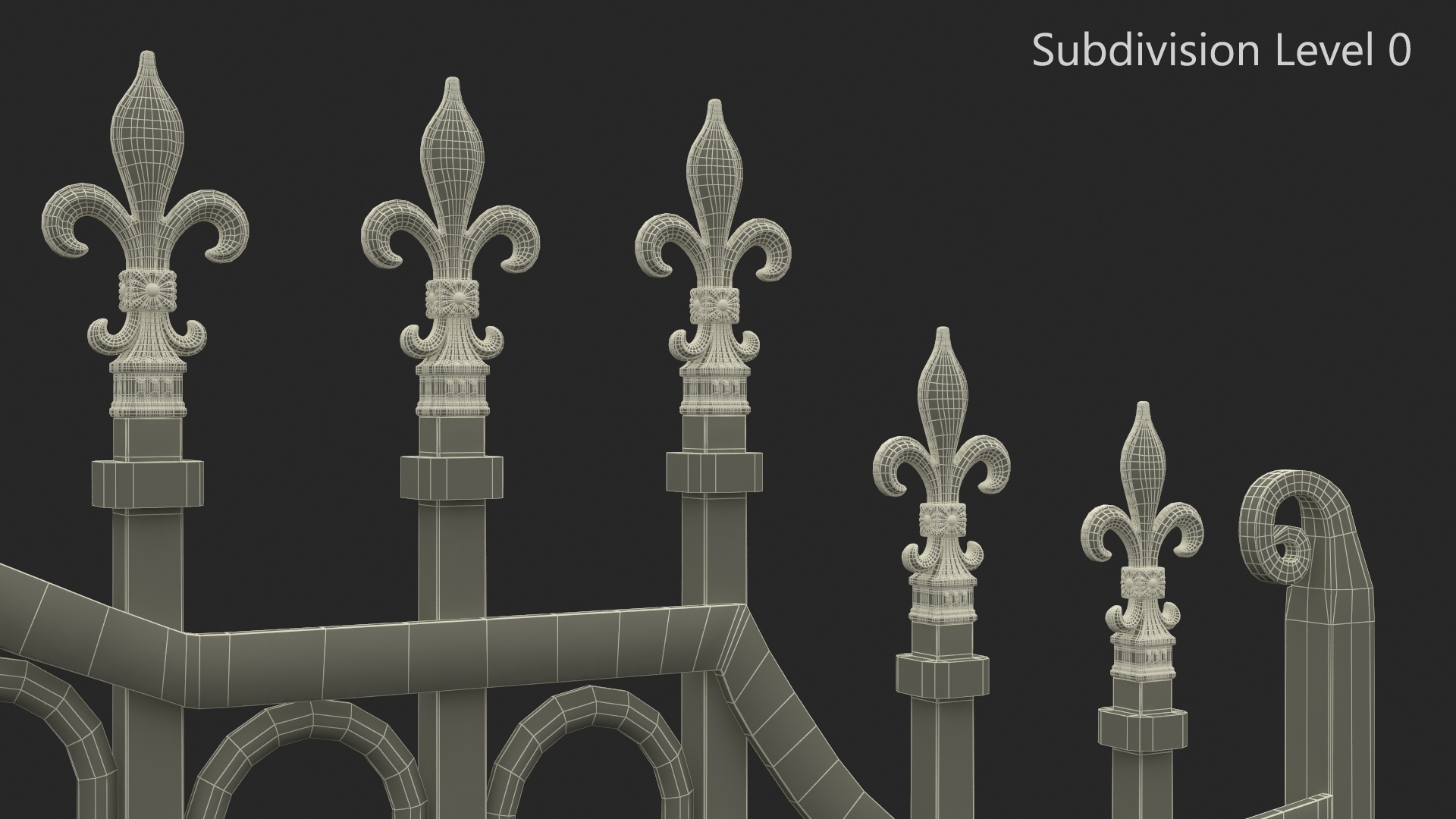 Ornate Wrought Iron Gate 3D model