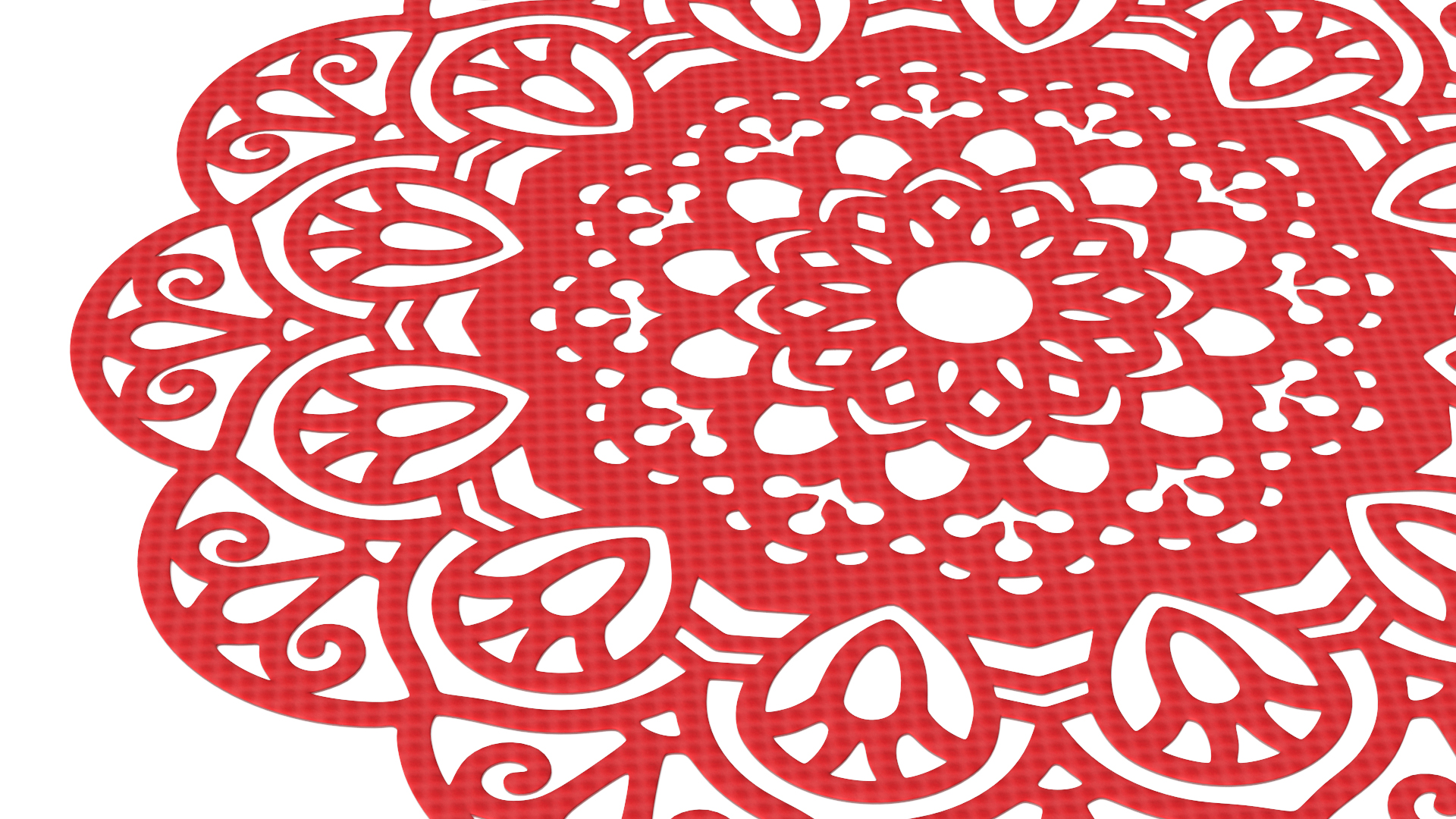 3D Decorative Round Lace Paper Doilie Red model