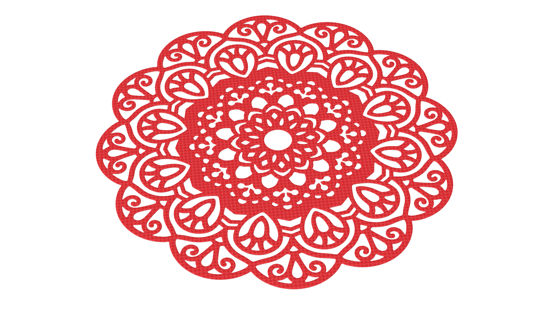 3D Decorative Round Lace Paper Doilie Red model