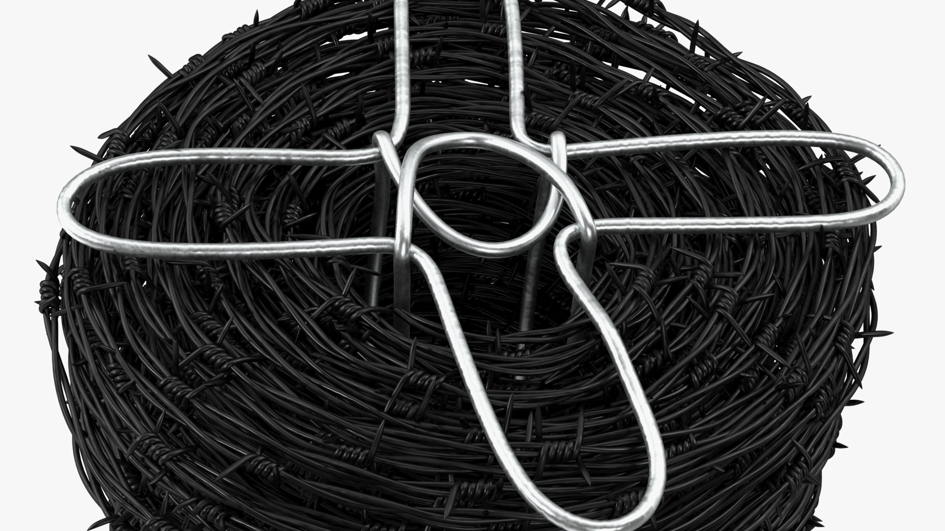 Barbed Wire Roll Black 3D