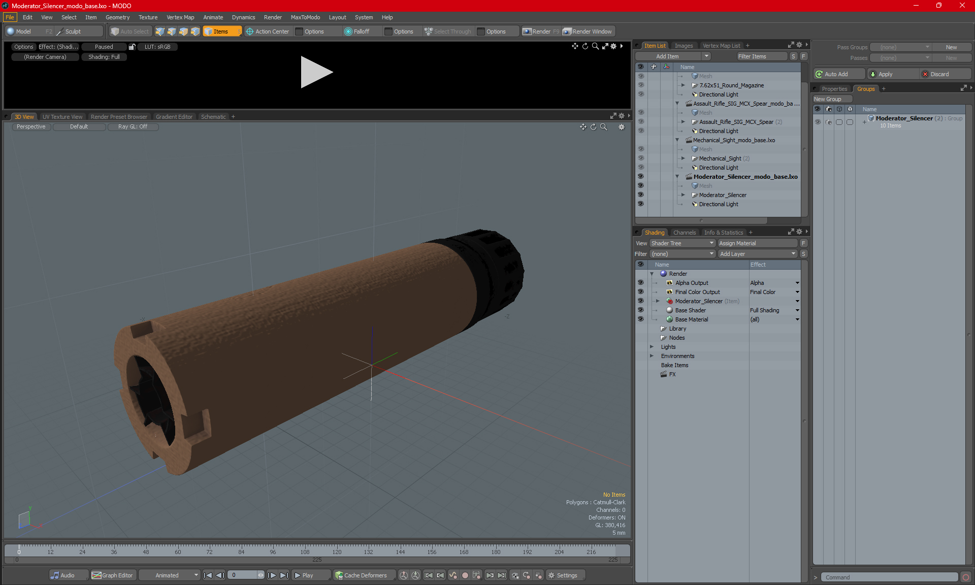 3D Moderator Silencer model