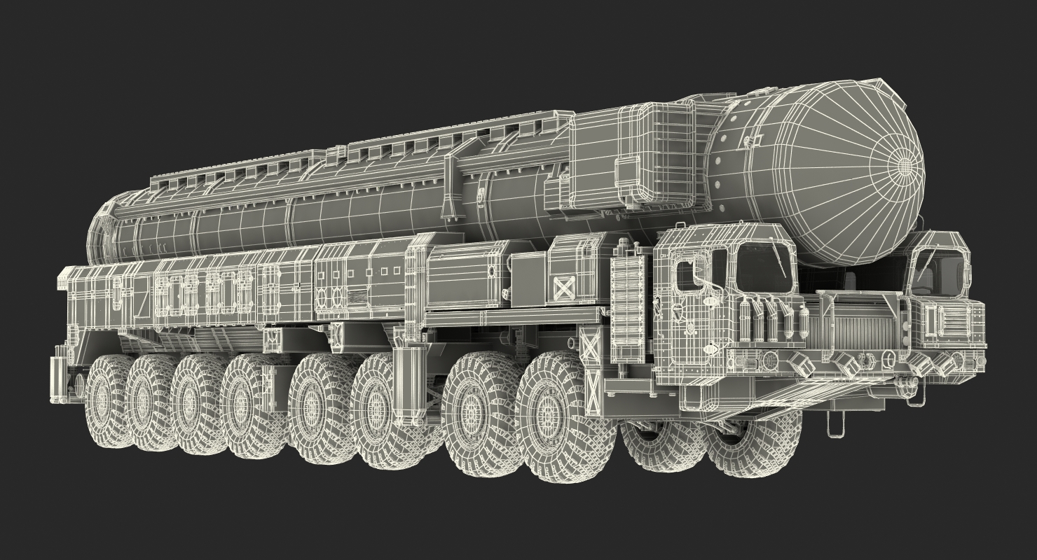 3D RT 2PM Topol Mobile Intercontinental Ballistic Missile Rigged