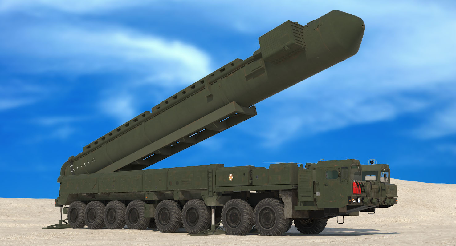 3D RT 2PM Topol Mobile Intercontinental Ballistic Missile Rigged