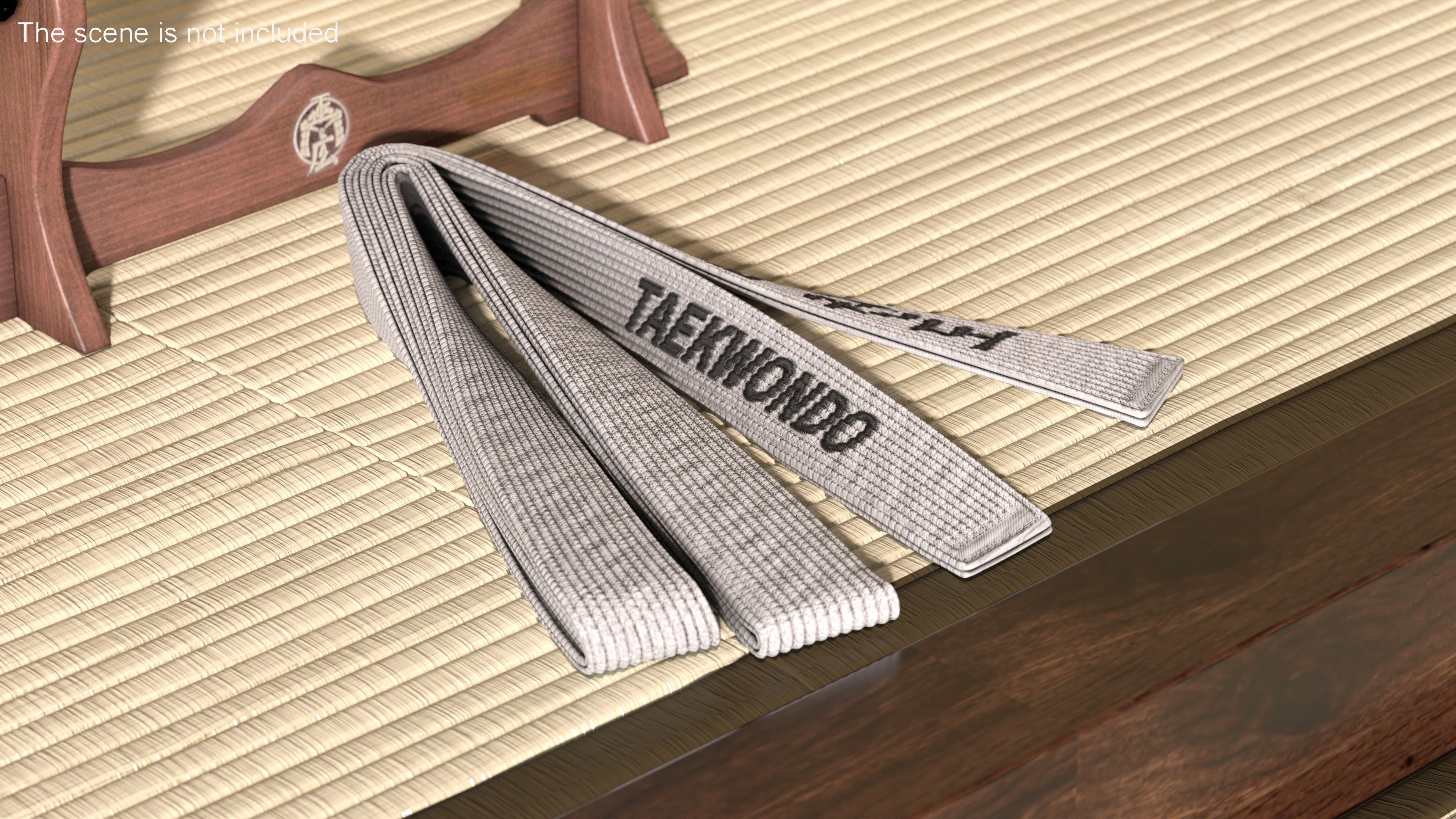 White Taekwondo Belt Obi 3D model