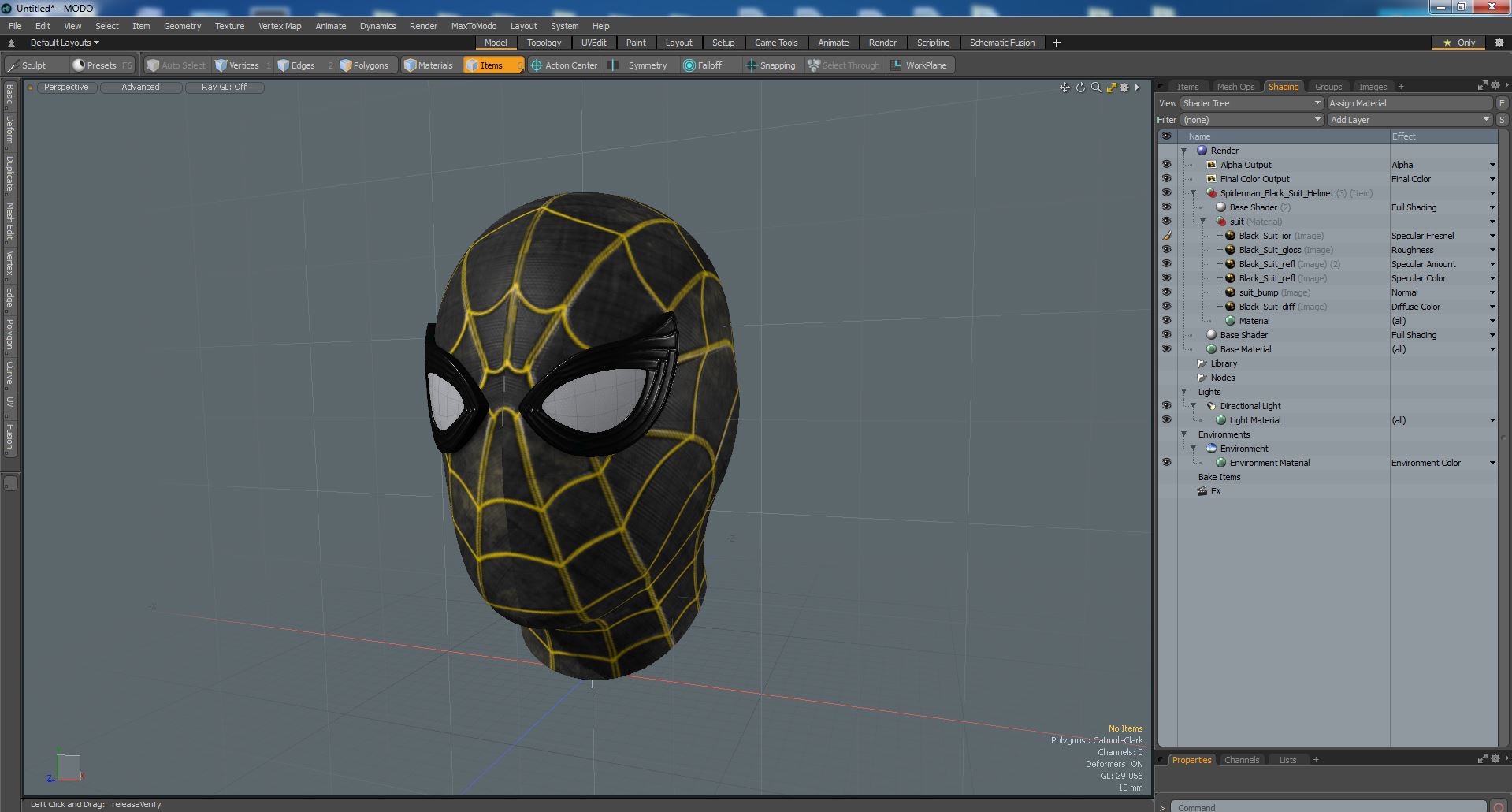 Spiderman Black Suit Helmet 3D