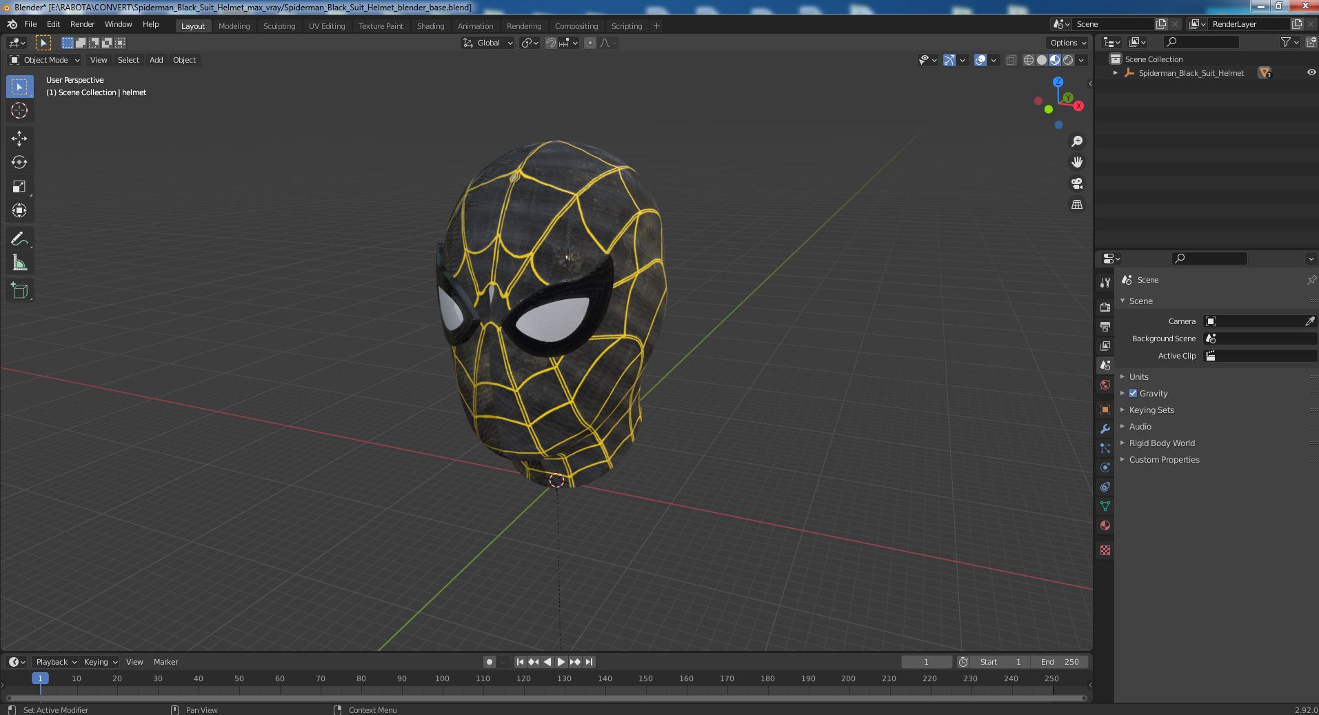 Spiderman Black Suit Helmet 3D