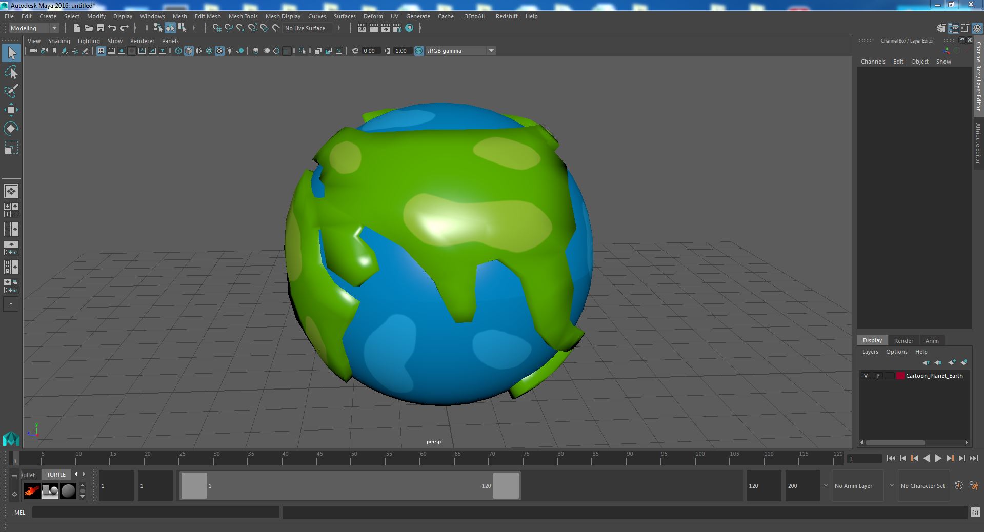 3D model Cartoon Planet Earth