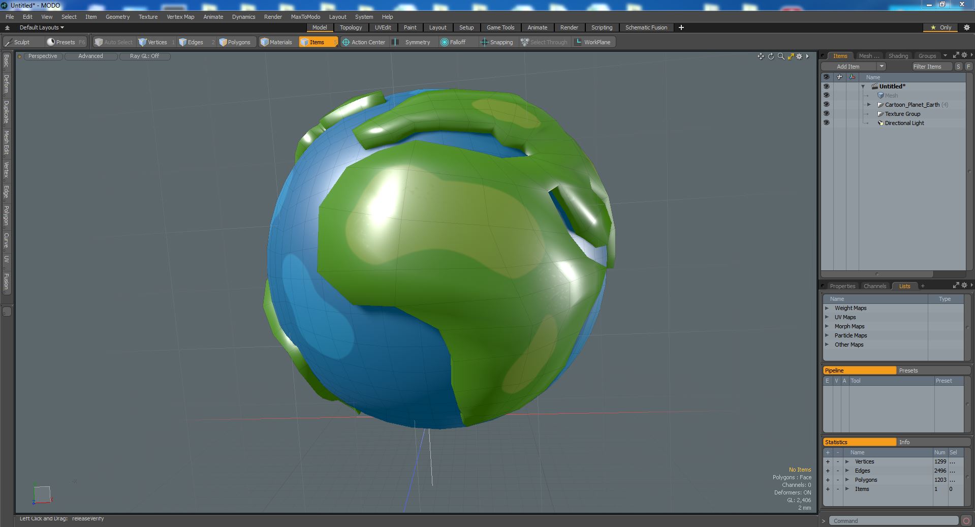 3D model Cartoon Planet Earth