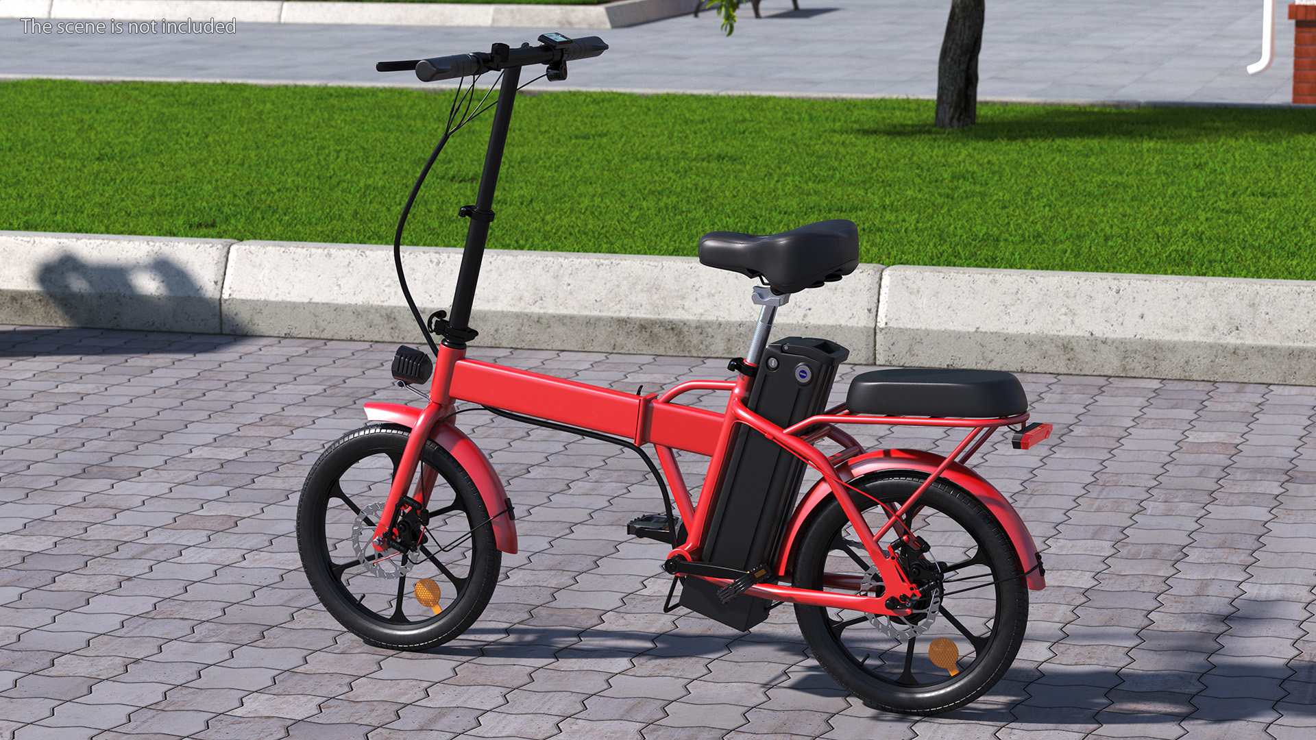 3D Foldable E-Bicycle Red Rigged for Maya model