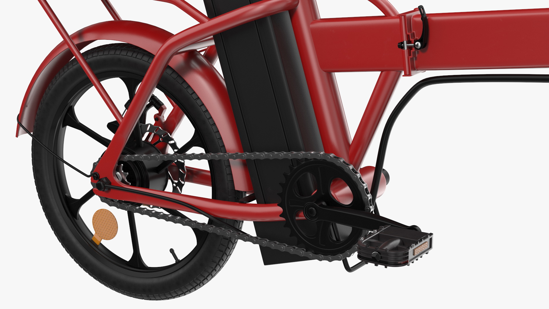 3D Foldable E-Bicycle Red Rigged for Maya model