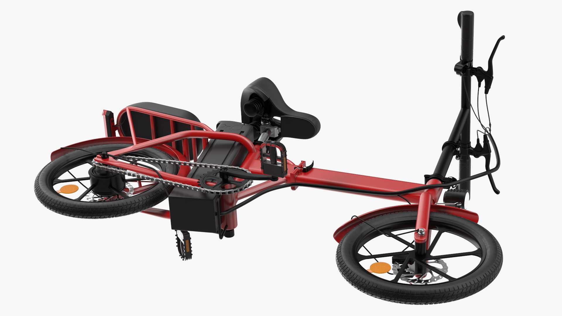 3D Foldable E-Bicycle Red Rigged for Maya model