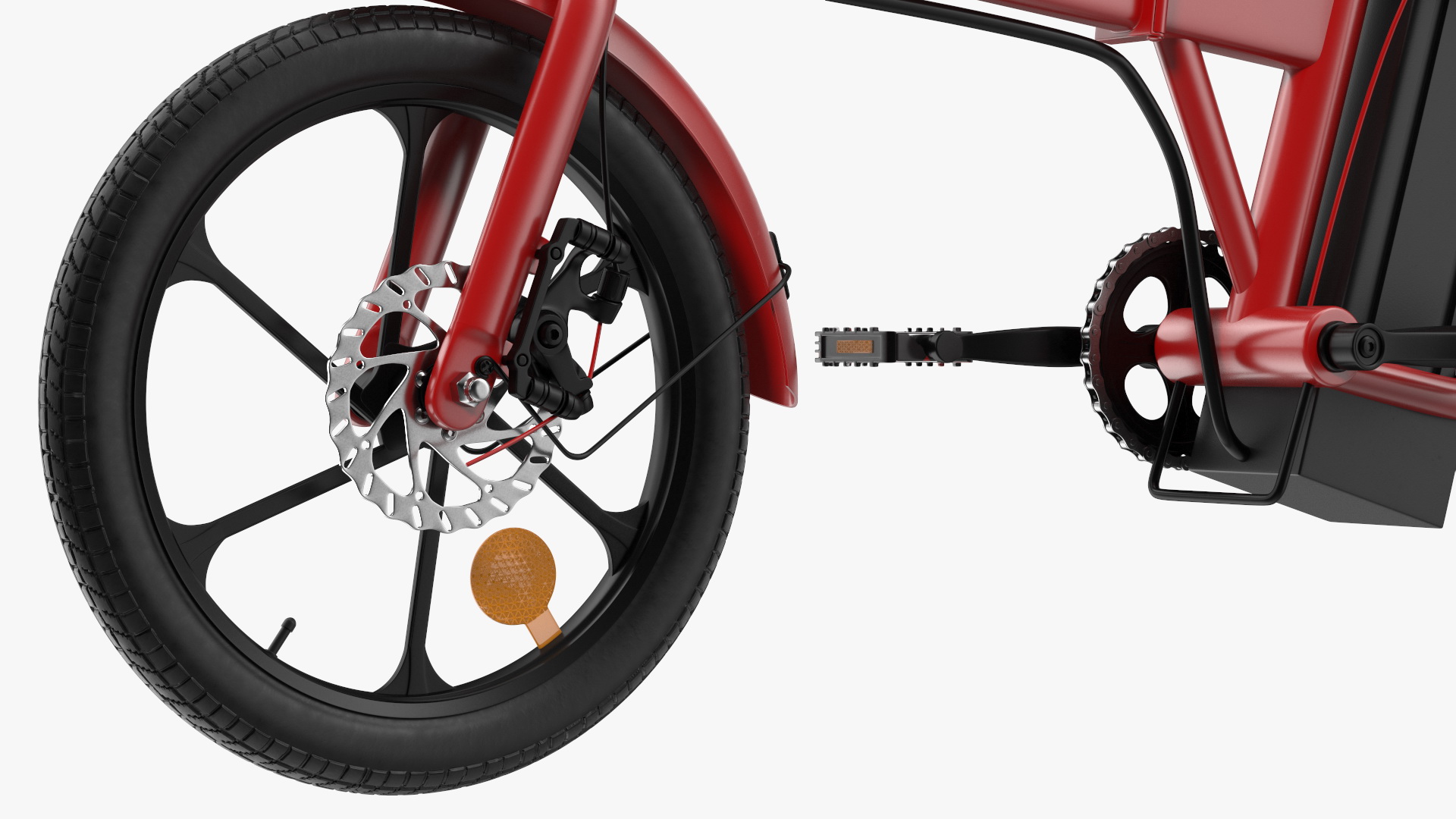 3D Foldable E-Bicycle Red Rigged for Maya model