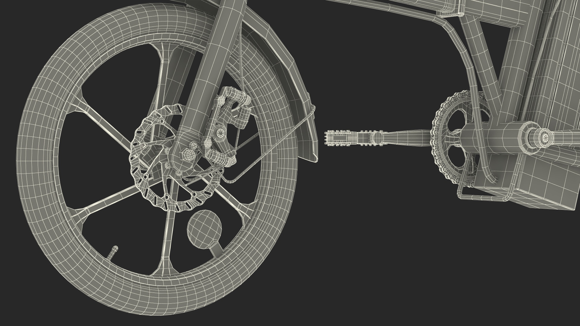 3D Foldable E-Bicycle Red Rigged for Maya model