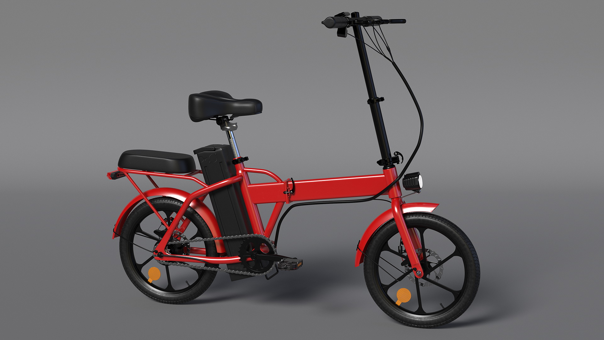 3D Foldable E-Bicycle Red Rigged for Maya model