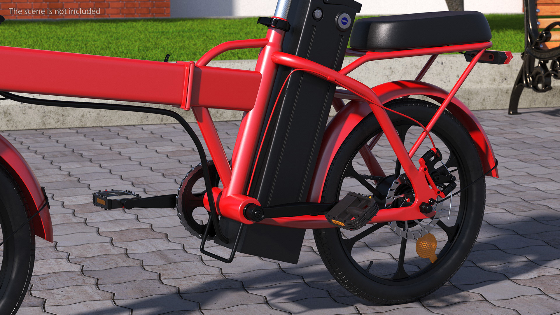 3D Foldable E-Bicycle Red Rigged for Maya model