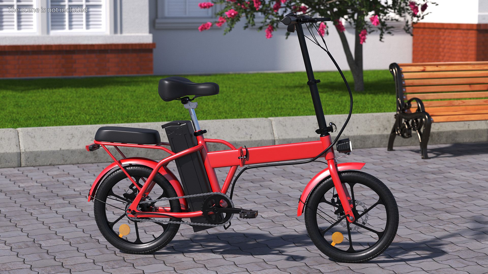 3D Foldable E-Bicycle Red Rigged for Maya model