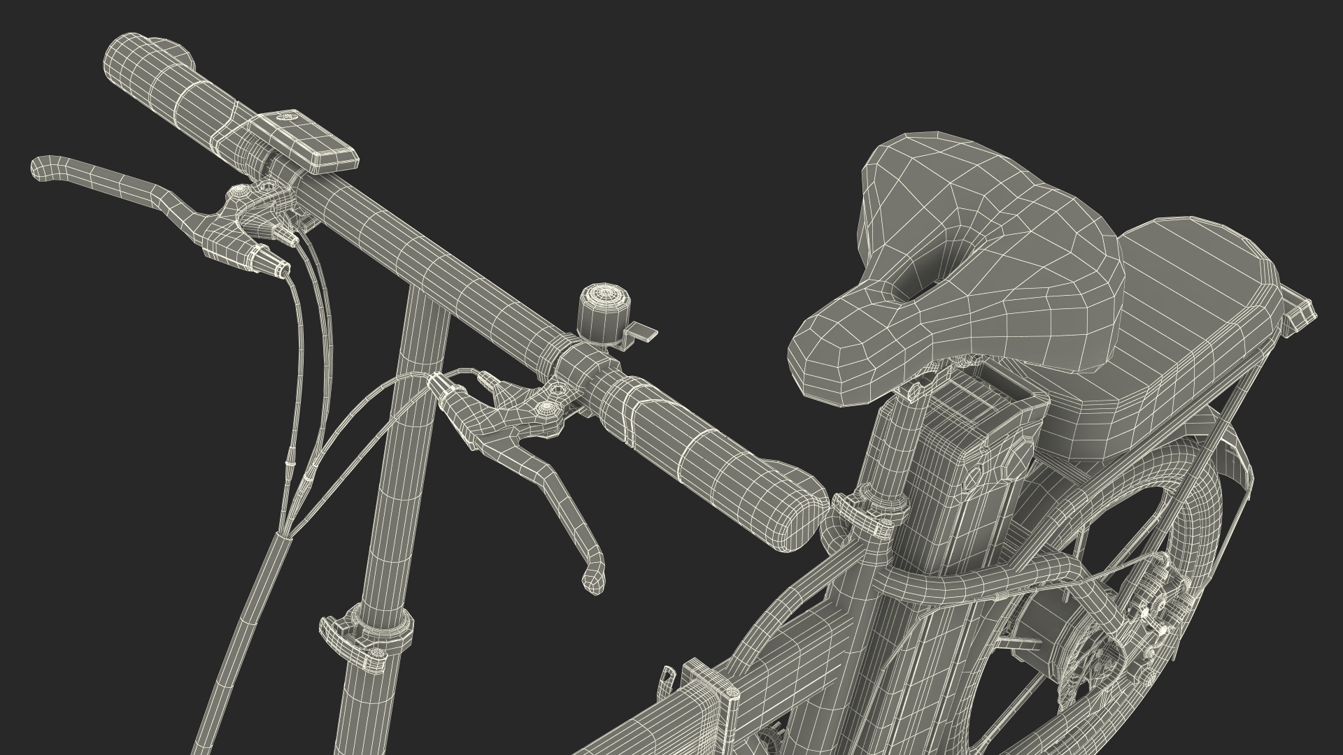 3D Foldable E-Bicycle Red Rigged for Maya model