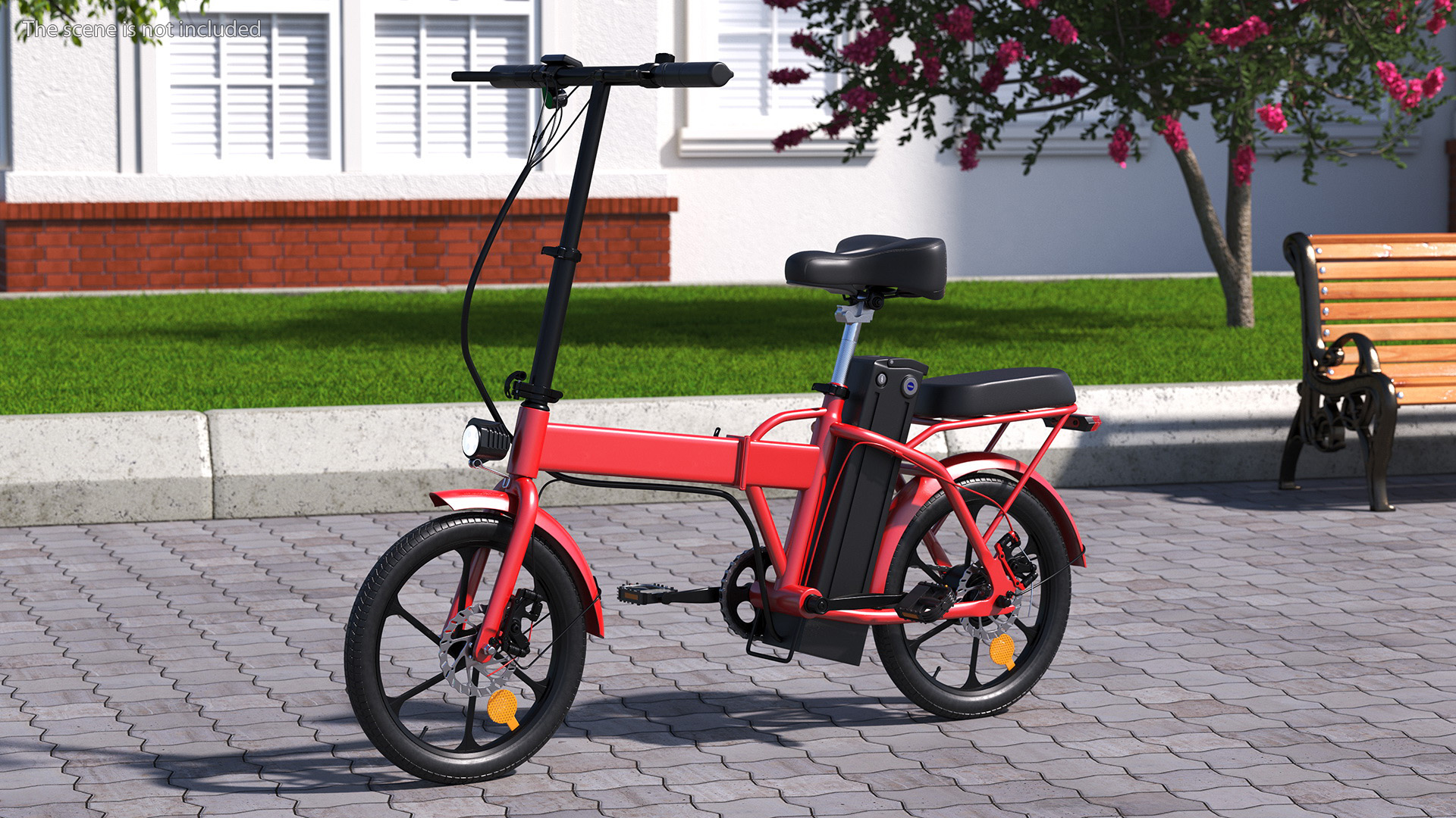 3D Foldable E-Bicycle Red Rigged for Maya model