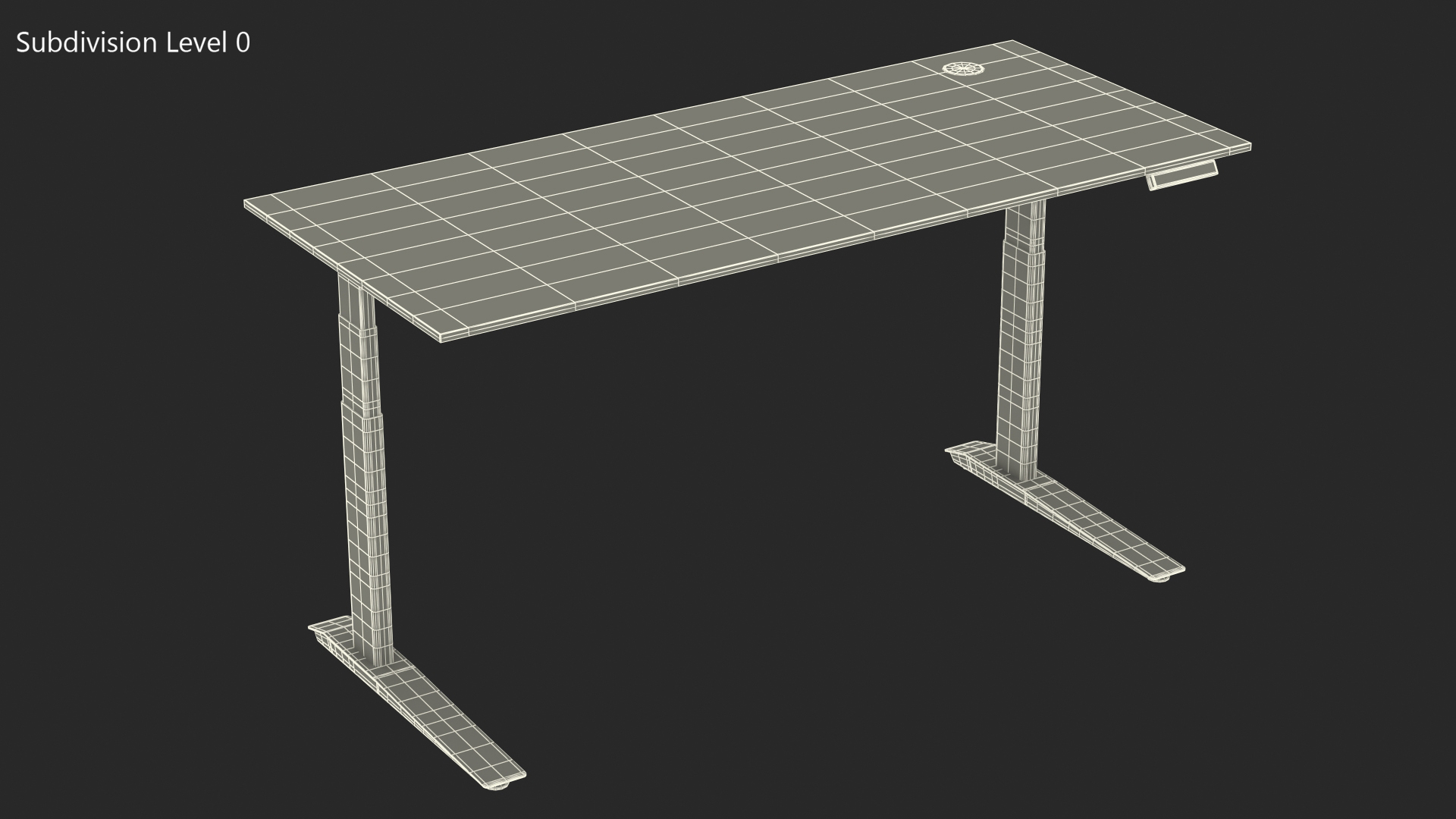 3D model Blue Standing Desk Workstation