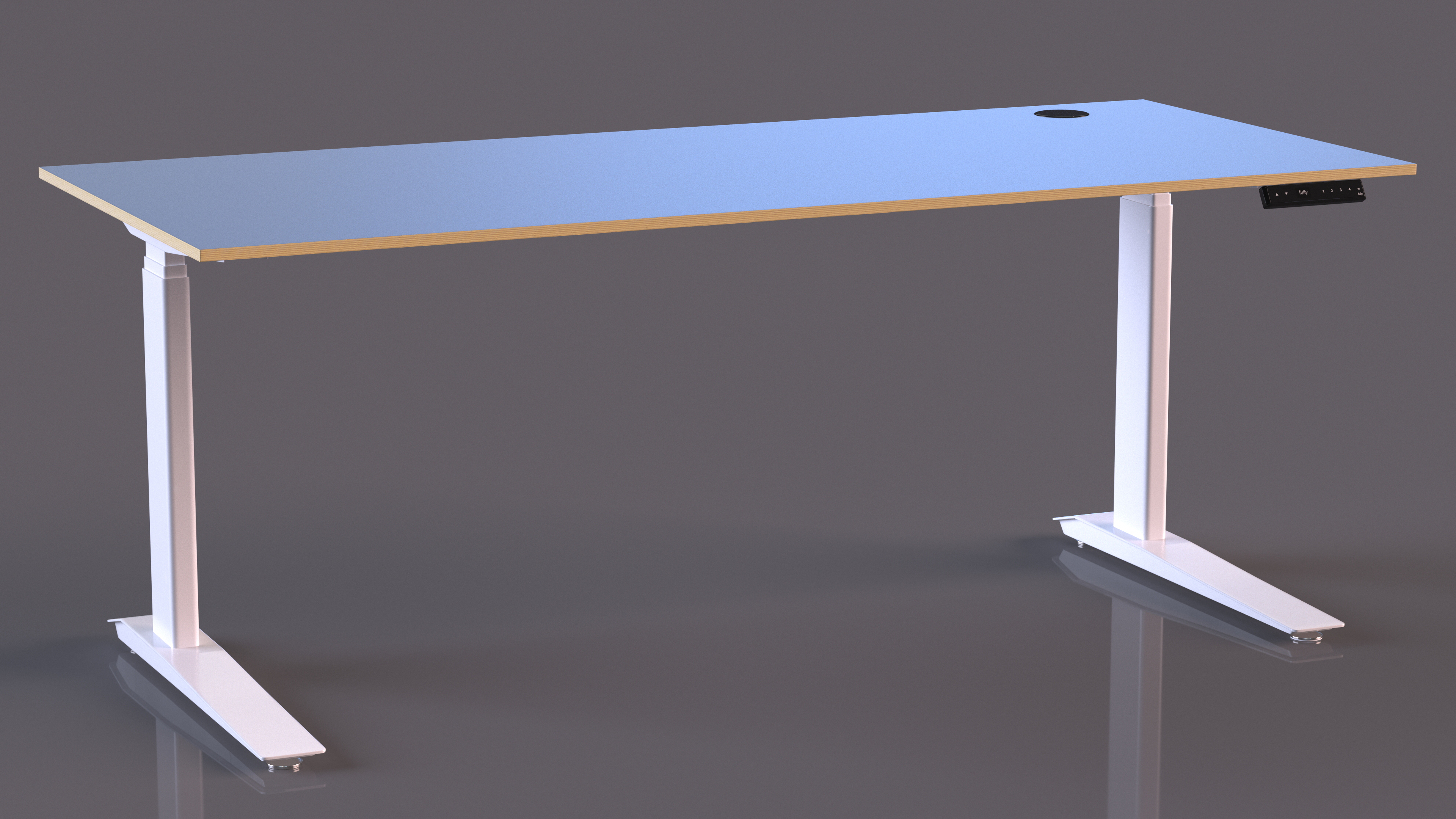 3D model Blue Standing Desk Workstation