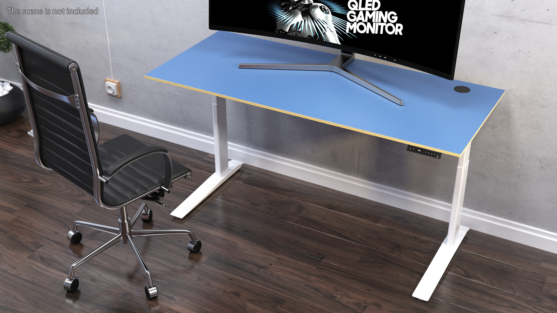 3D model Blue Standing Desk Workstation