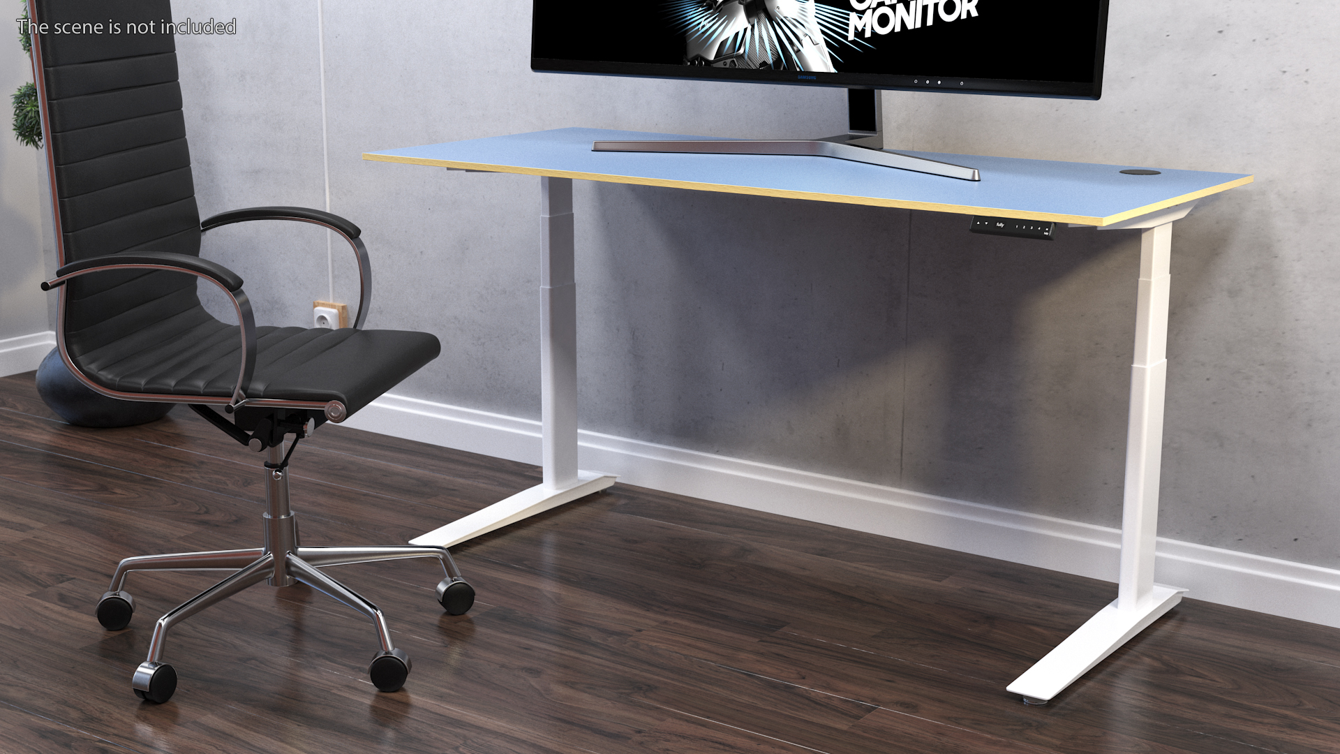 3D model Blue Standing Desk Workstation