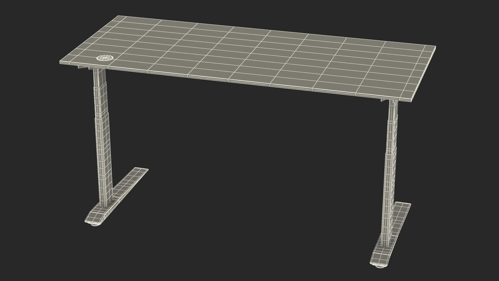 3D model Blue Standing Desk Workstation