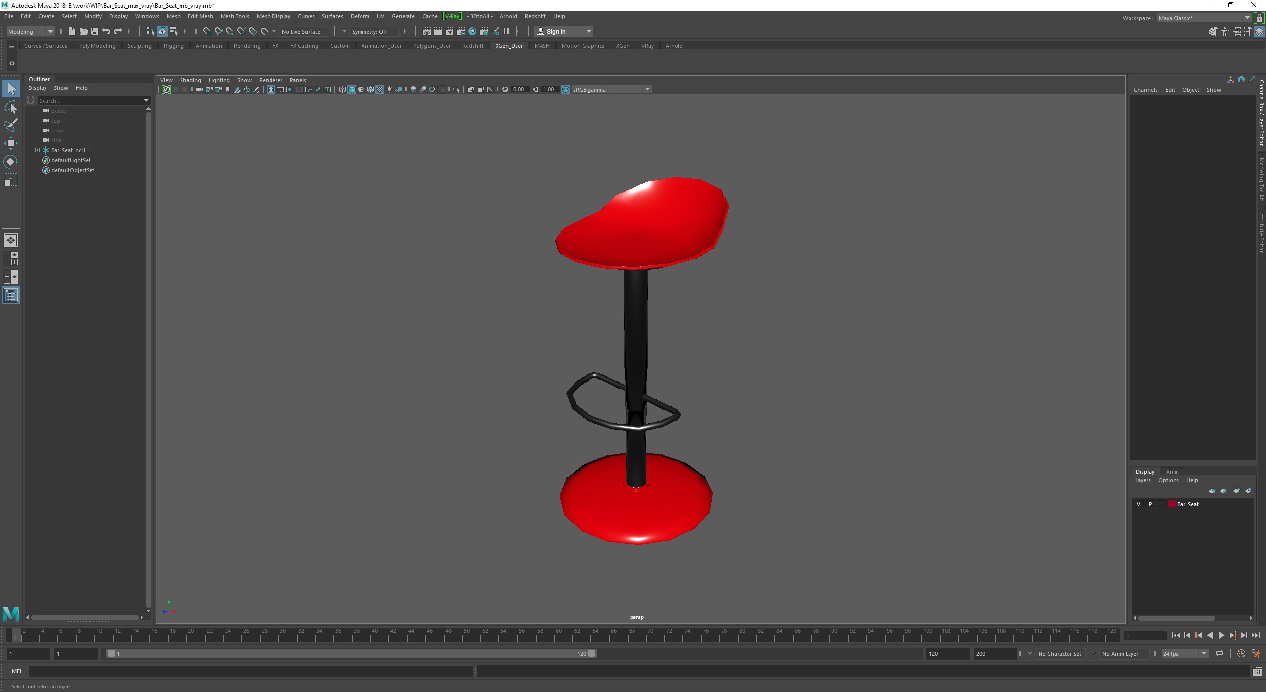 3D model Bar Seat