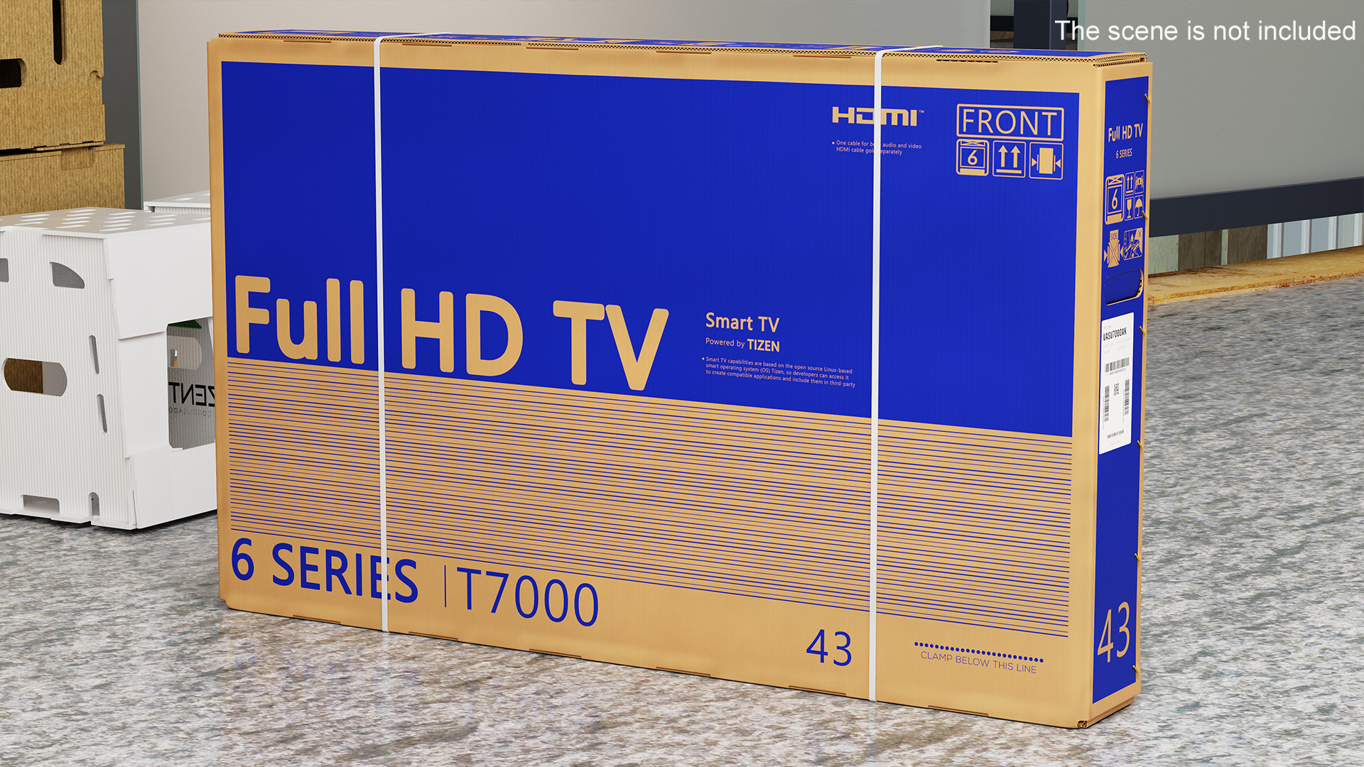 43 Inch Cardboard Television Box 3D