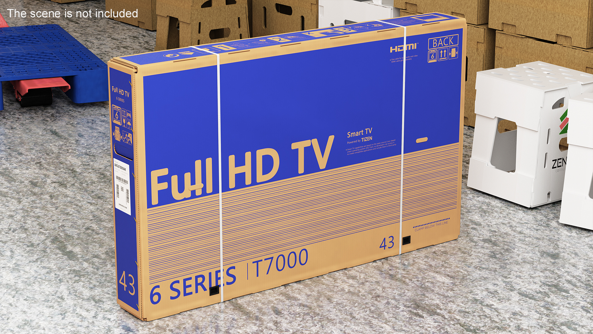 43 Inch Cardboard Television Box 3D