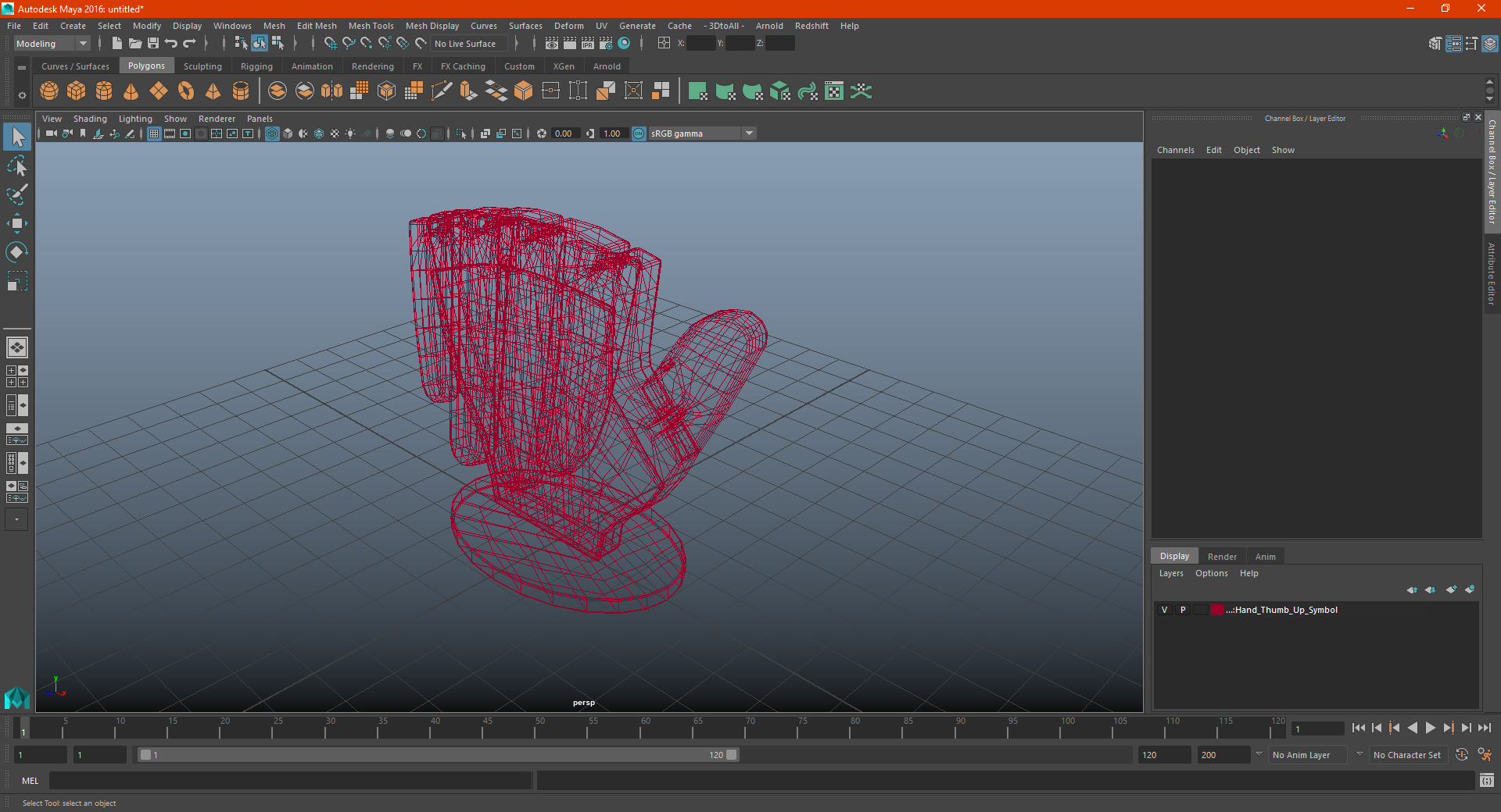 3D model Hand Thumb Up Symbol