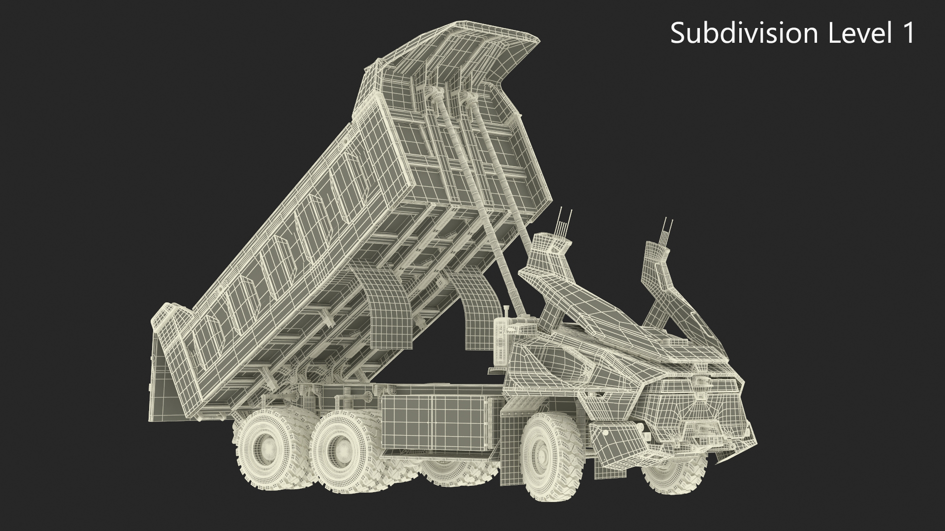 Electric Autonomous Mining Truck Green Rigged for Maya 3D model