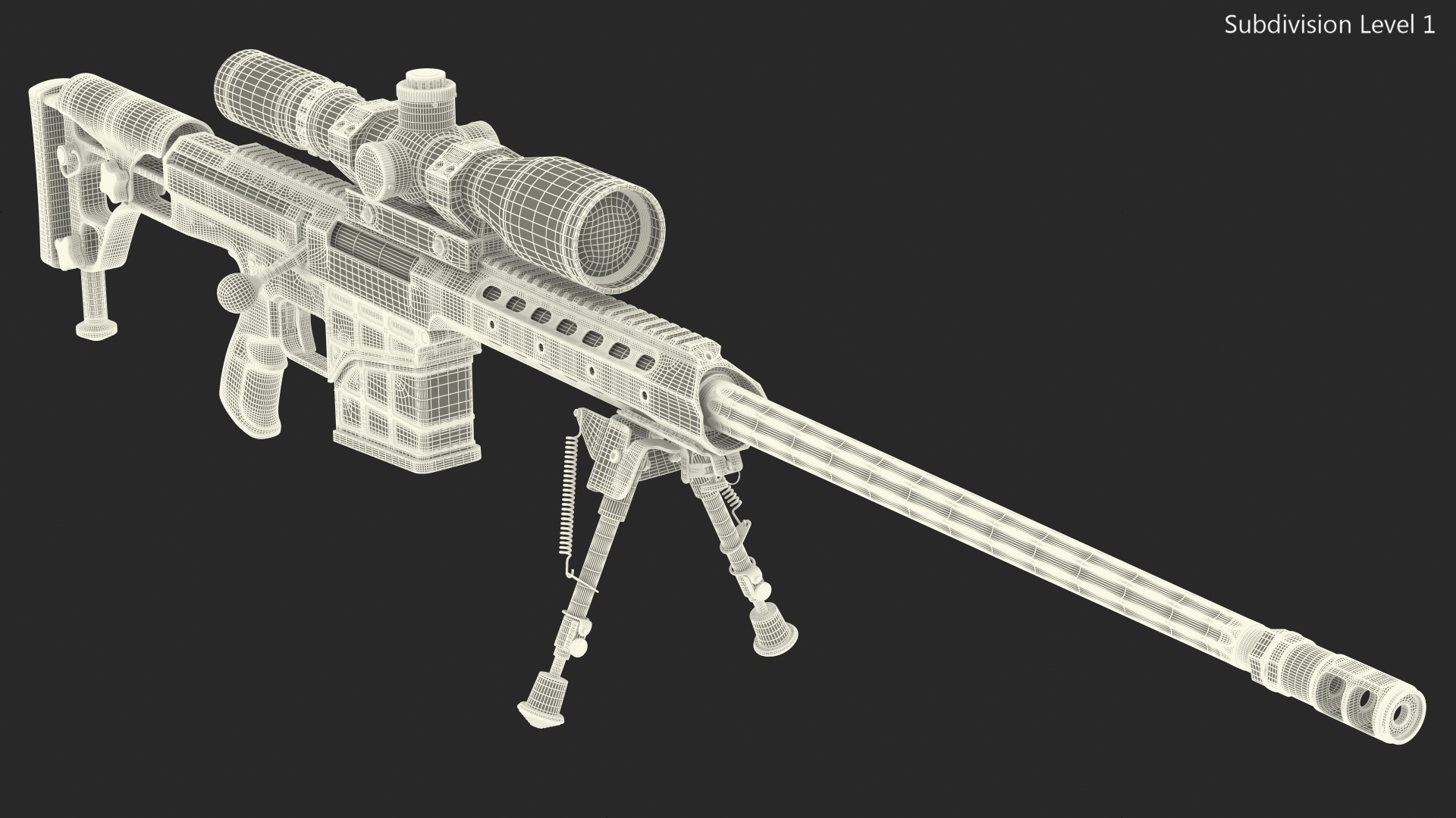 3D model Sniper Rifle Barrett M98B