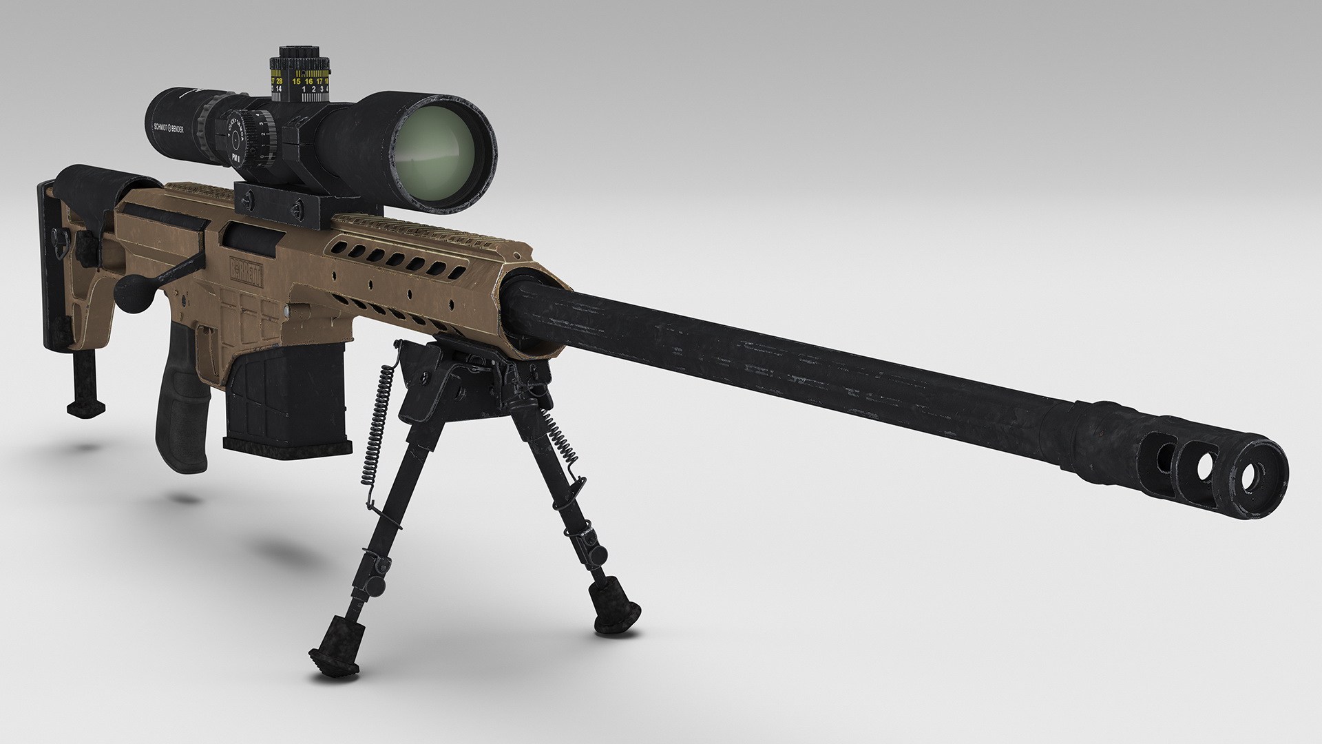 3D model Sniper Rifle Barrett M98B