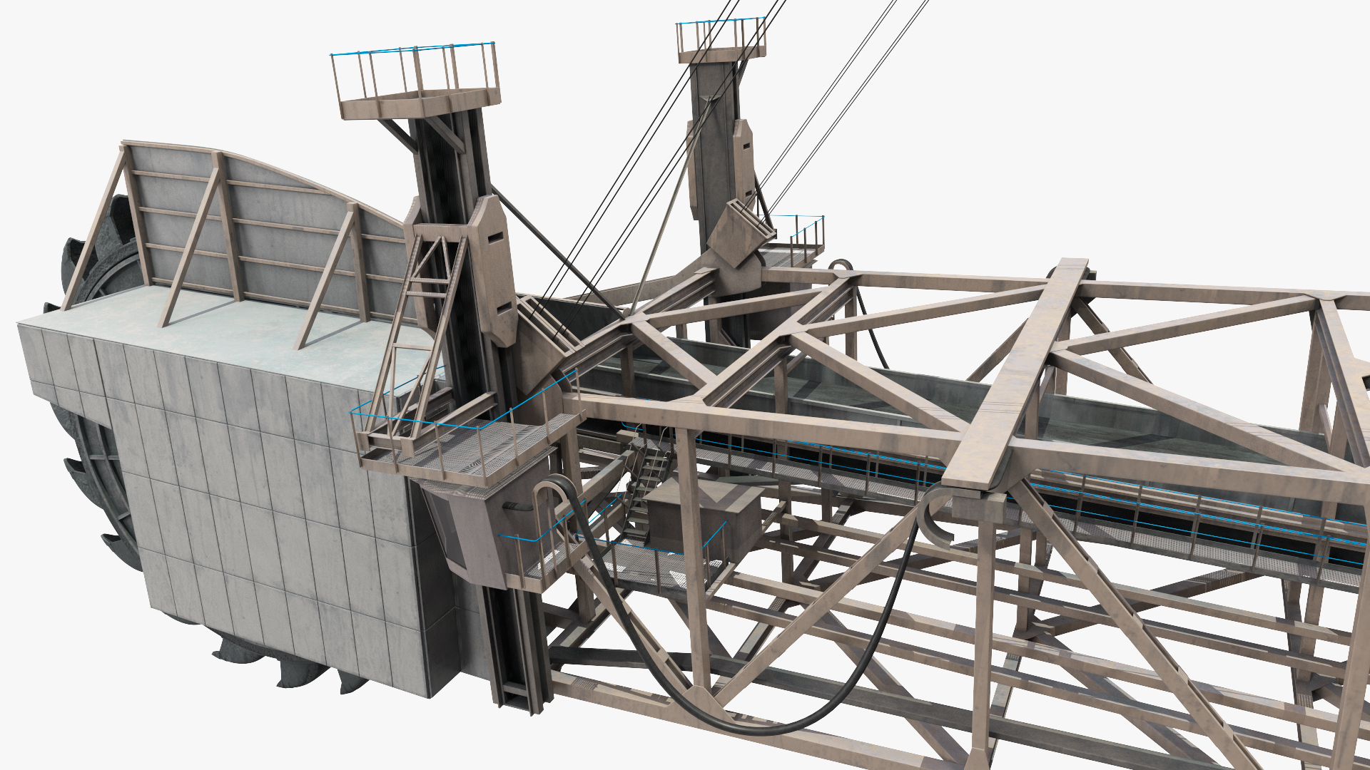 Mining Multi Bucket Wheel Excavator Rigged 3D