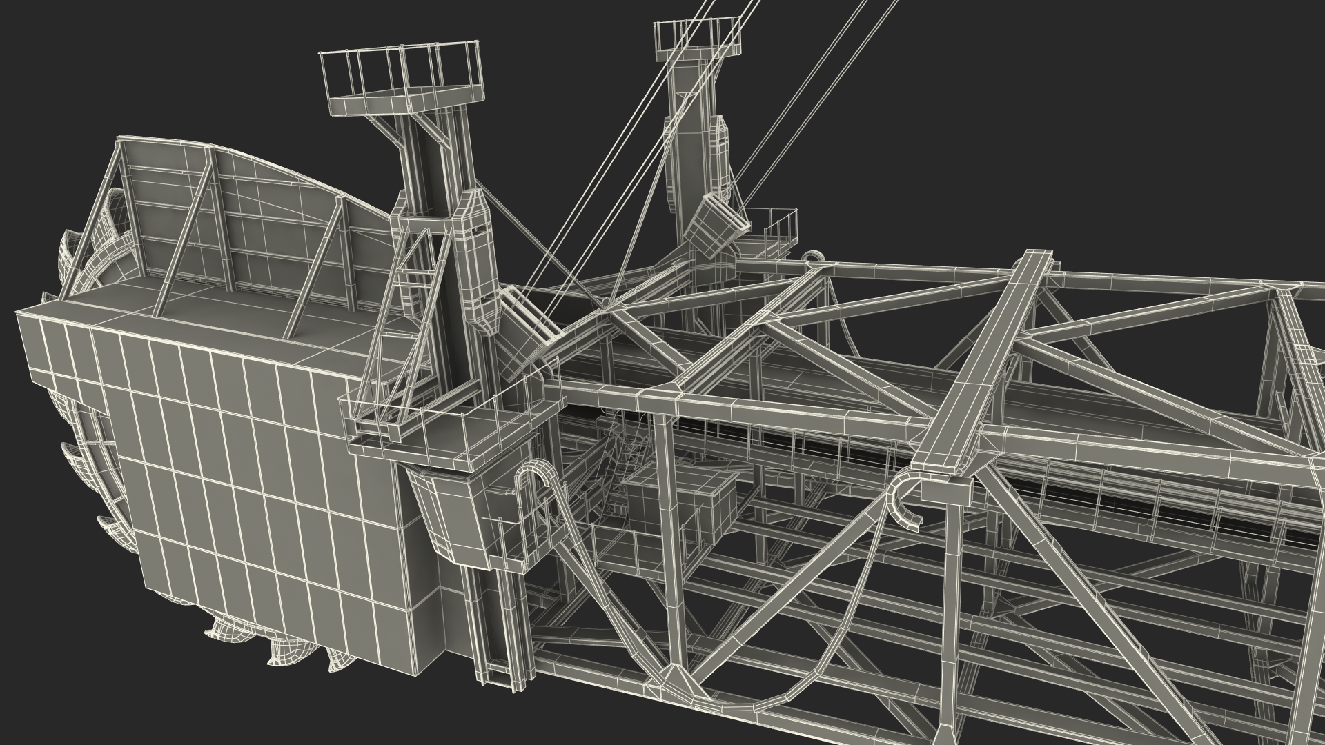 Mining Multi Bucket Wheel Excavator Rigged 3D