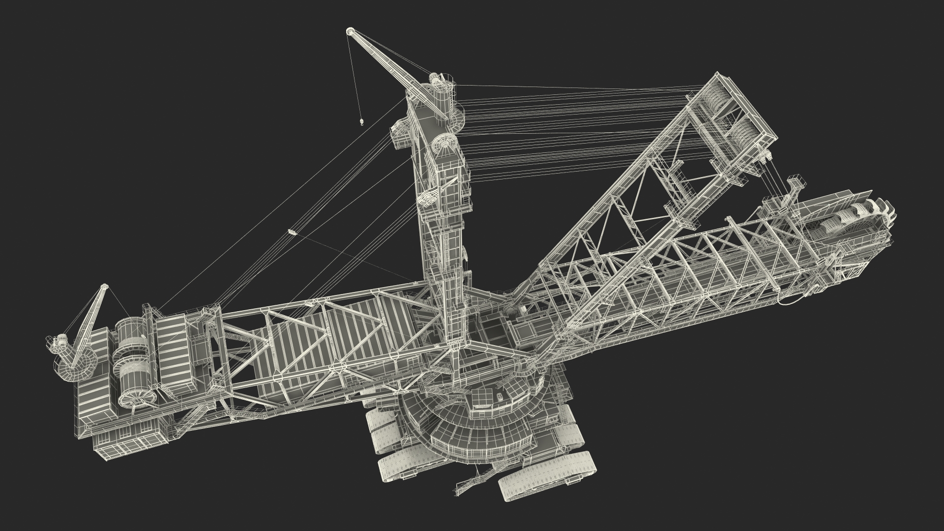 Mining Multi Bucket Wheel Excavator Rigged 3D